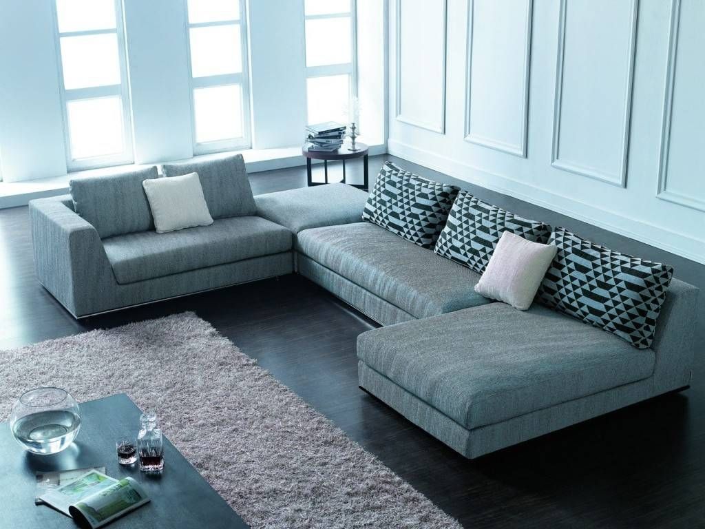 Cado Modern Furniture Aura Nevada Grege Contemporary Sectional Pertaining To Modern Sectional Sofas For Small Spaces 