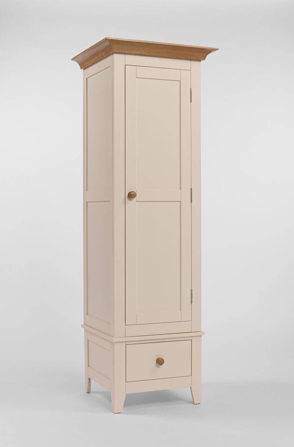 Camden Painted Pine & Ash Single Wardrobe. Up To 50% Off! For Single Pine Wardrobes With Drawers (Photo 5 of 15)