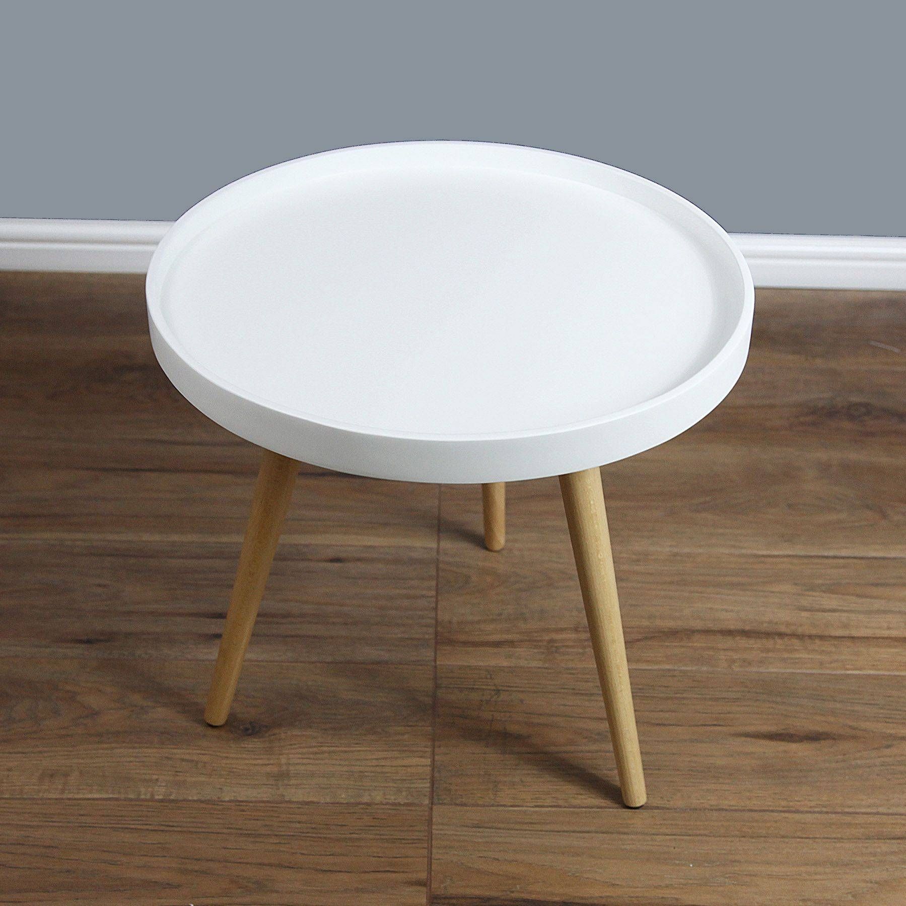 Capri Round Tray Table In 50cm – White Matt In Round Tray Coffee Tables (Photo 26 of 30)
