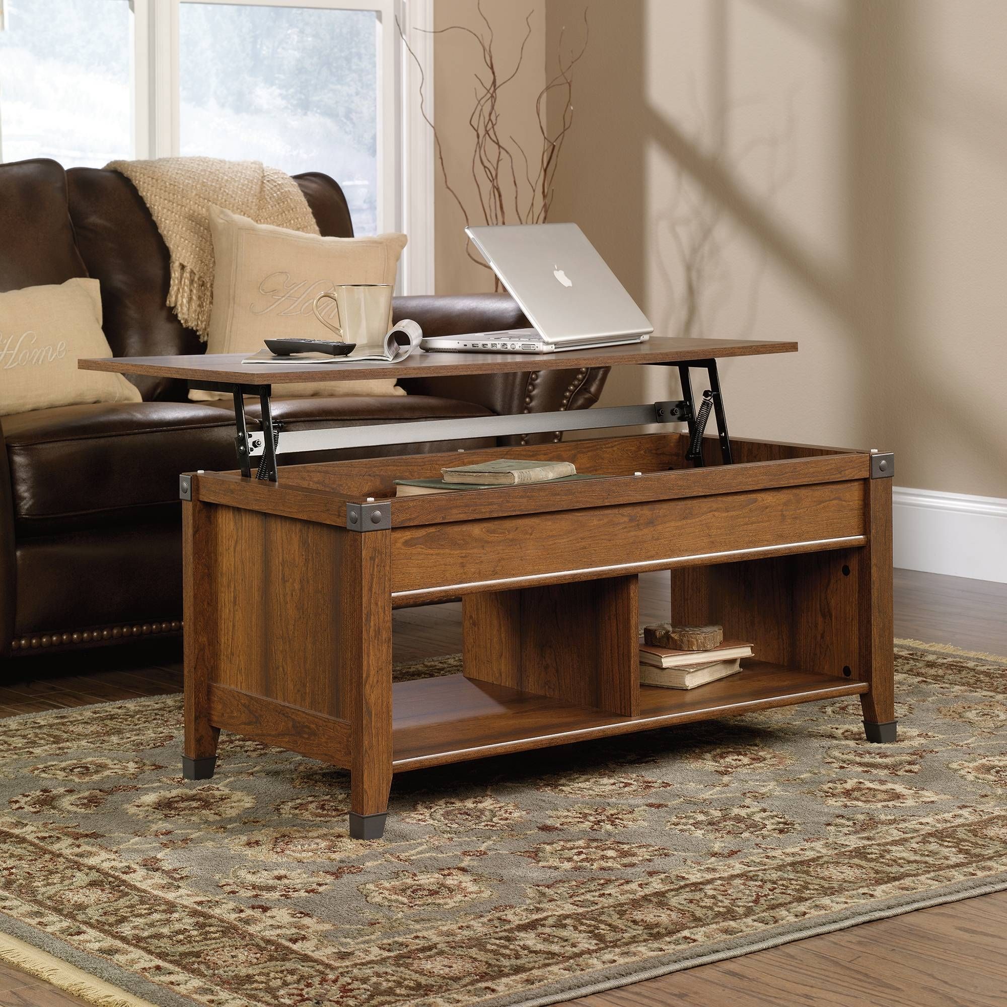Carson Forge | Lift Top Coffee Table | 414444 | Sauder For Coffee Table With Raised Top (View 7 of 30)