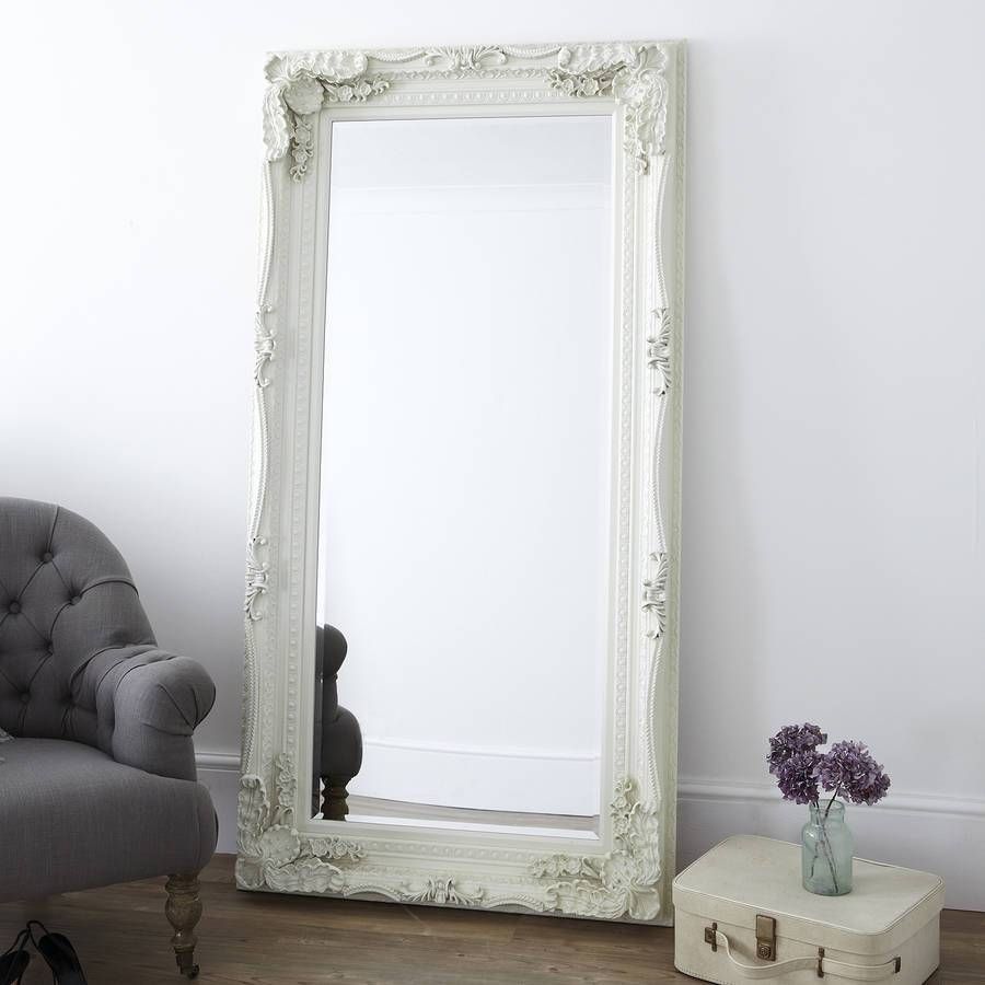 Carved Floor Standing Mirrorprimrose & Plum For Cream Free Standing Mirrors (View 13 of 25)