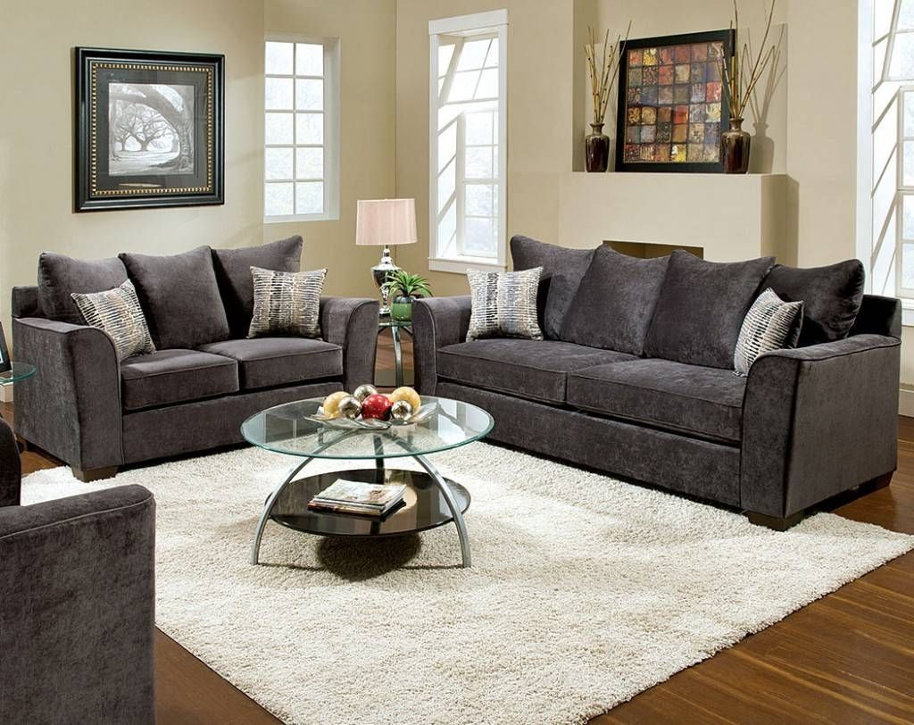 Charcoal Grey Dark Grey Couch Living Room