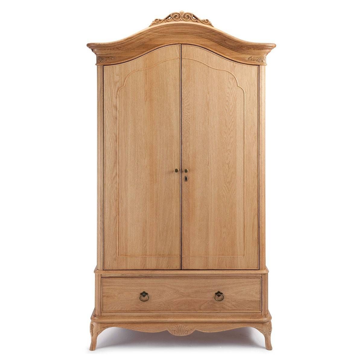 Charlotte French Inspired Oak Double Wardrobe | Solid Oak With Regard To Antique Style Wardrobes (Photo 11 of 15)