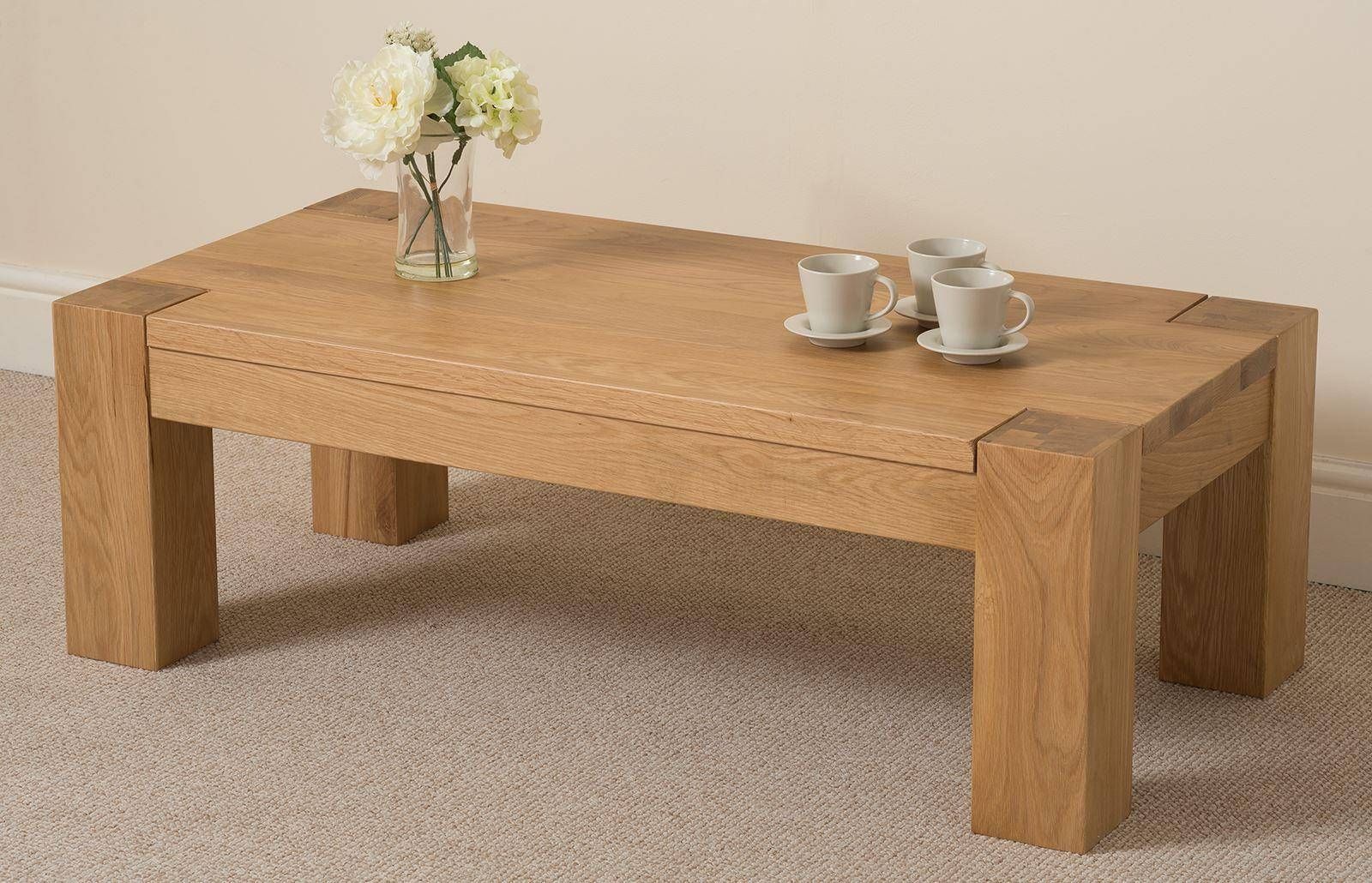 Charltons Bretagne Solid Oak Coffee Table With Draw Baltic Solid Intended For Chunky Oak Coffee Tables (Photo 15 of 30)