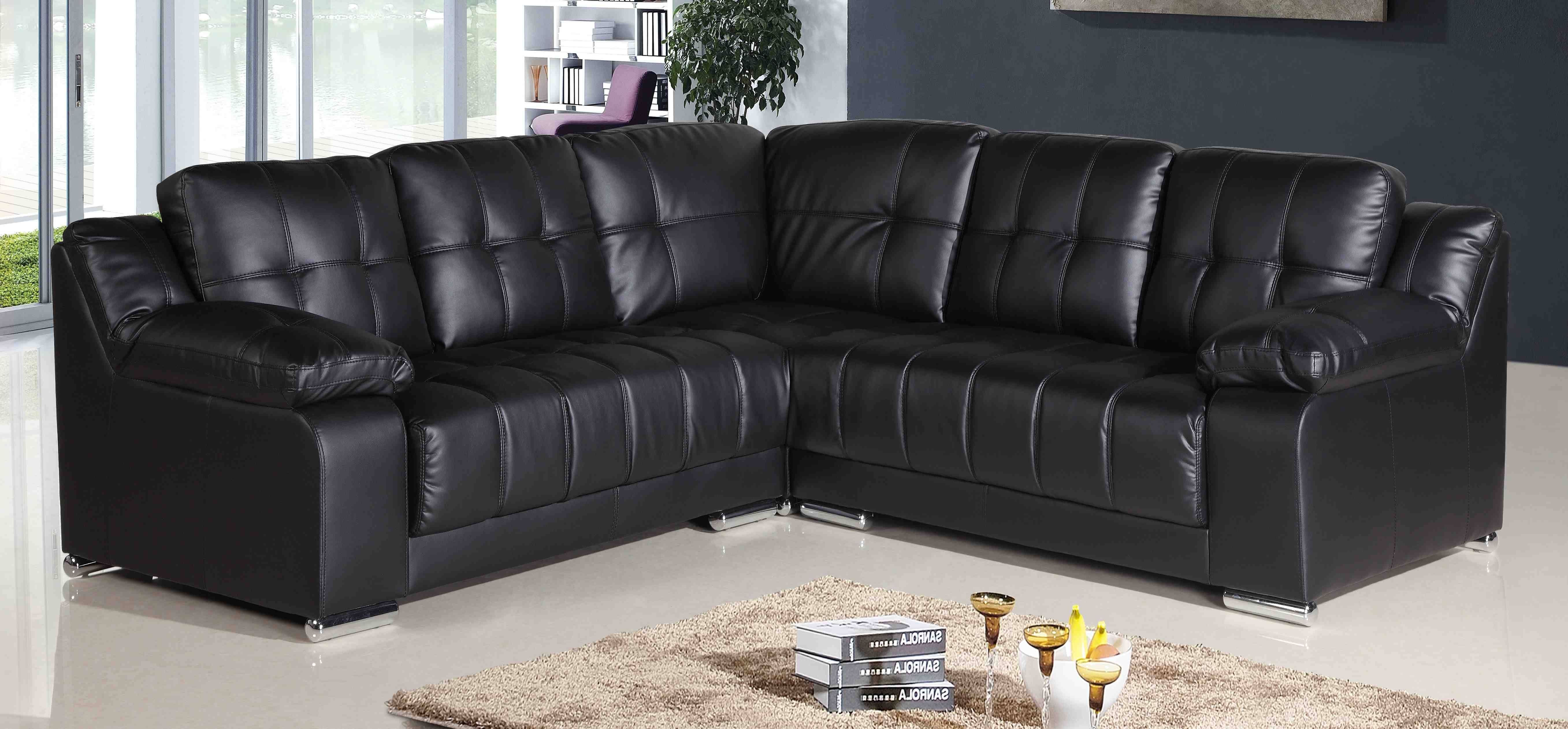 cheap black leather corner sofa uk