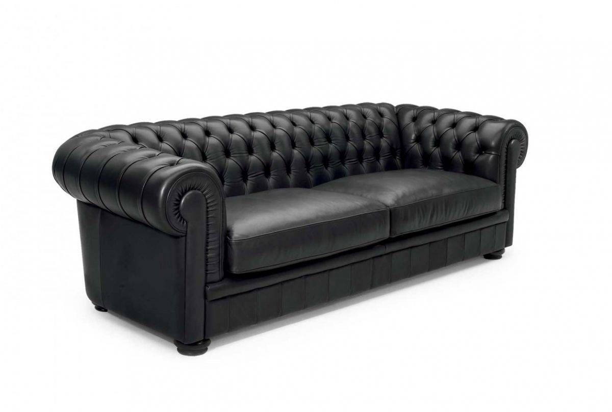Chesterfield Sofa / Leather / 2 Seater / Black – King – Natuzzi Inside Chesterfield Black Sofas (Photo 20 of 30)