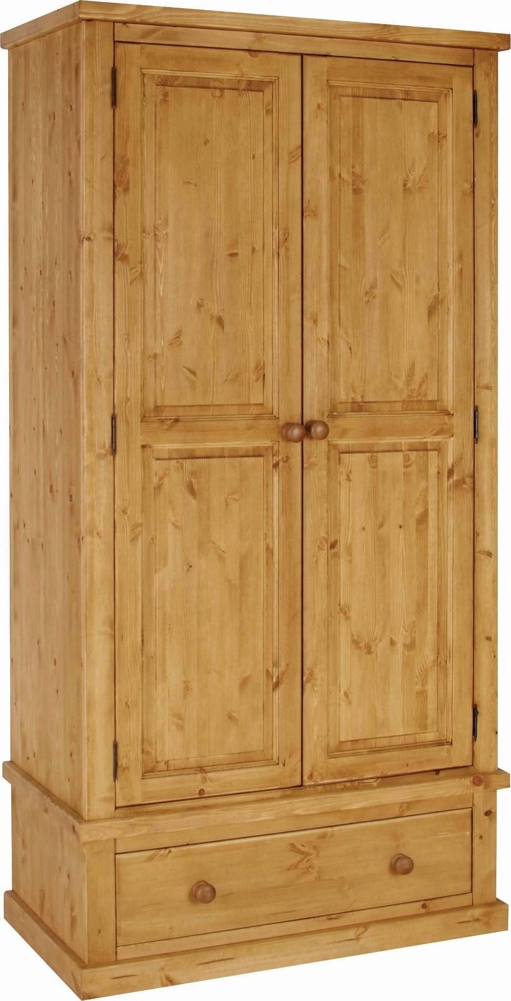 Chunky Pine Large Double Ladies Wardrobe With Drawers | Furniture Intended For Pine Double Wardrobes (View 4 of 15)