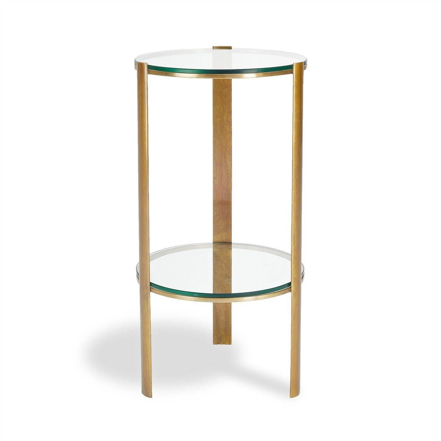 Classic Brass Round Side Table Intended For Glass Circle Coffee Tables (Photo 28 of 30)