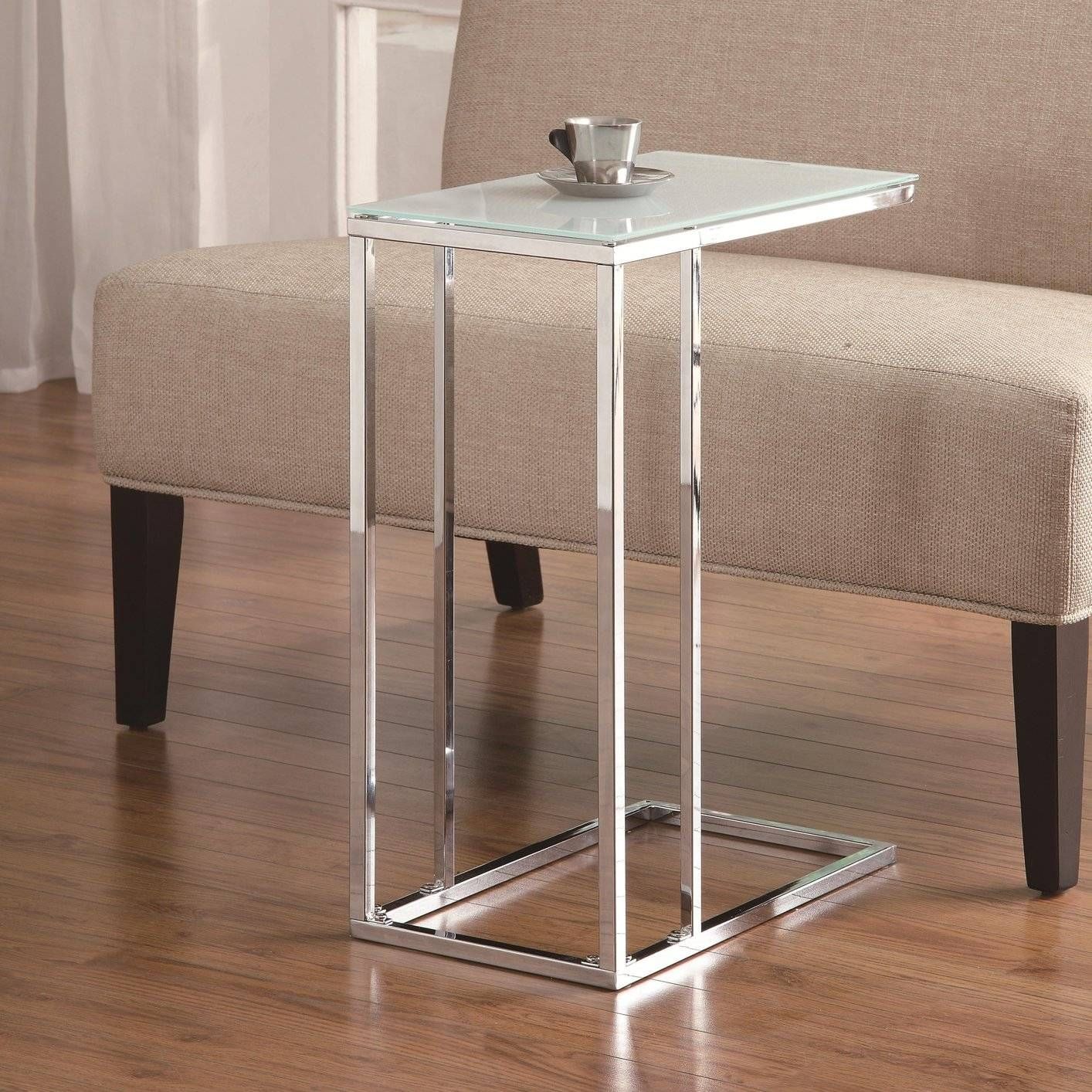 Coaster 900250 White Glass Snack Table – Steal A Sofa Furniture Inside Sofa Snack Tray Table (View 15 of 30)