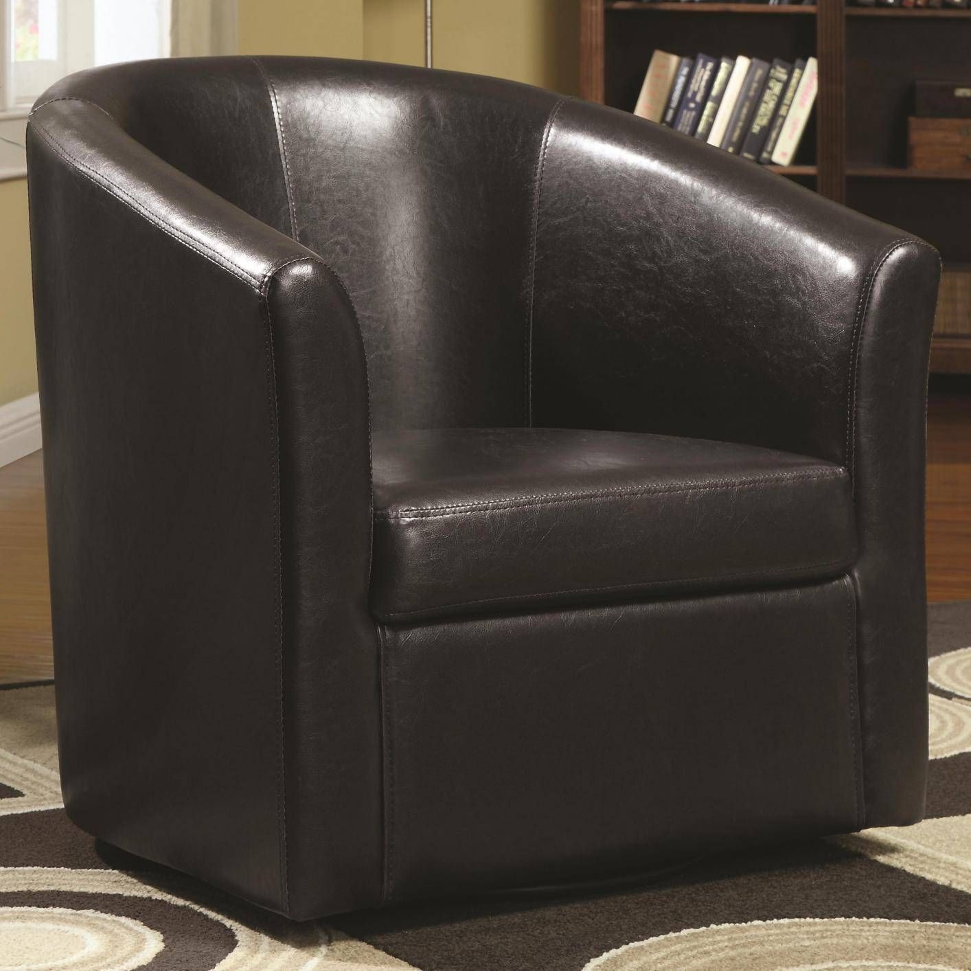 Coaster 902098 Brown Leather Swivel Chair – Steal A Sofa Furniture For Sofa With Swivel Chair (Photo 28 of 30)