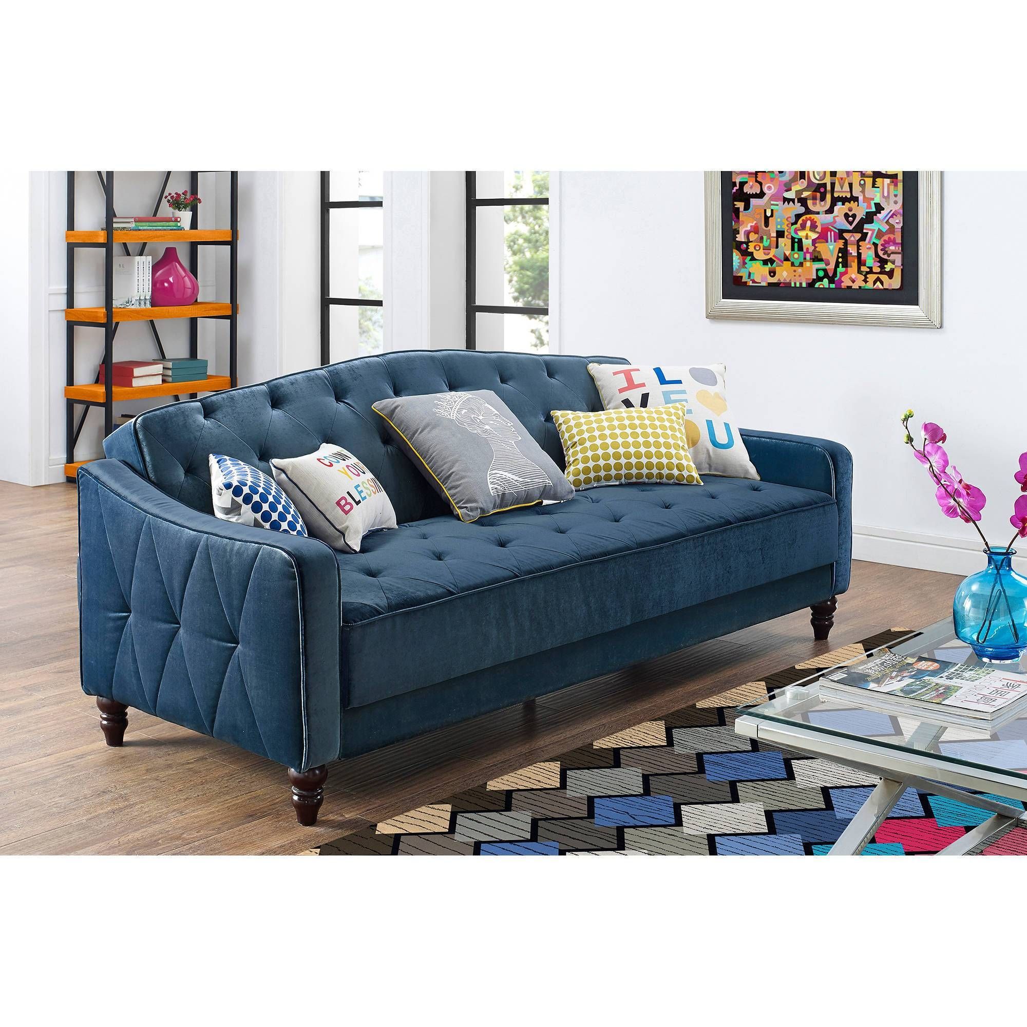 Coaster Company Black Accent Lounge Chair Futon Sofa Bed – Walmart Regarding Sofa Lounger Beds (Photo 25 of 30)