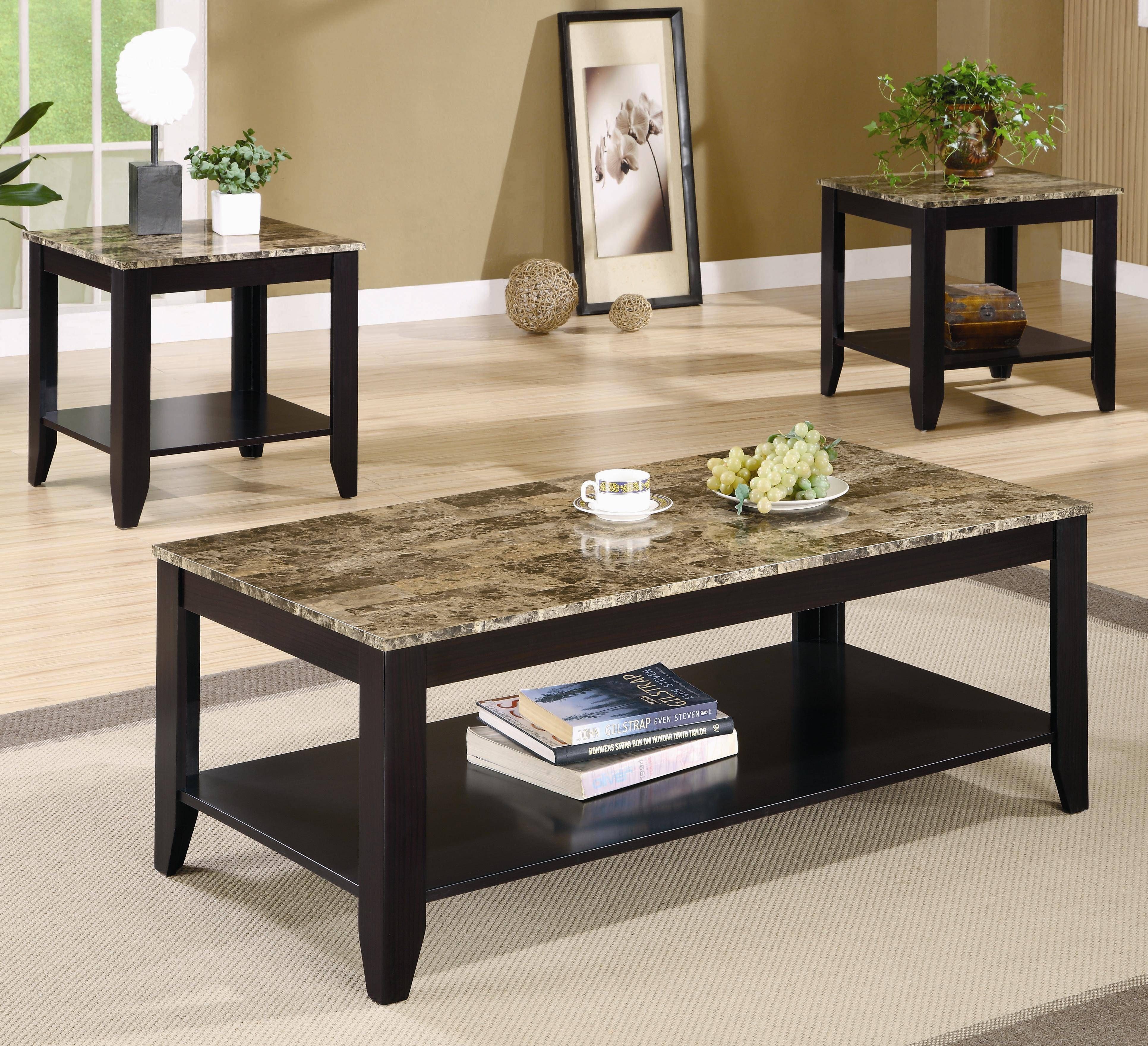 Coaster Occasional Table Sets 3 Piece Contemporary Round Coffee With 2 Piece Coffee Table Sets (View 3 of 30)