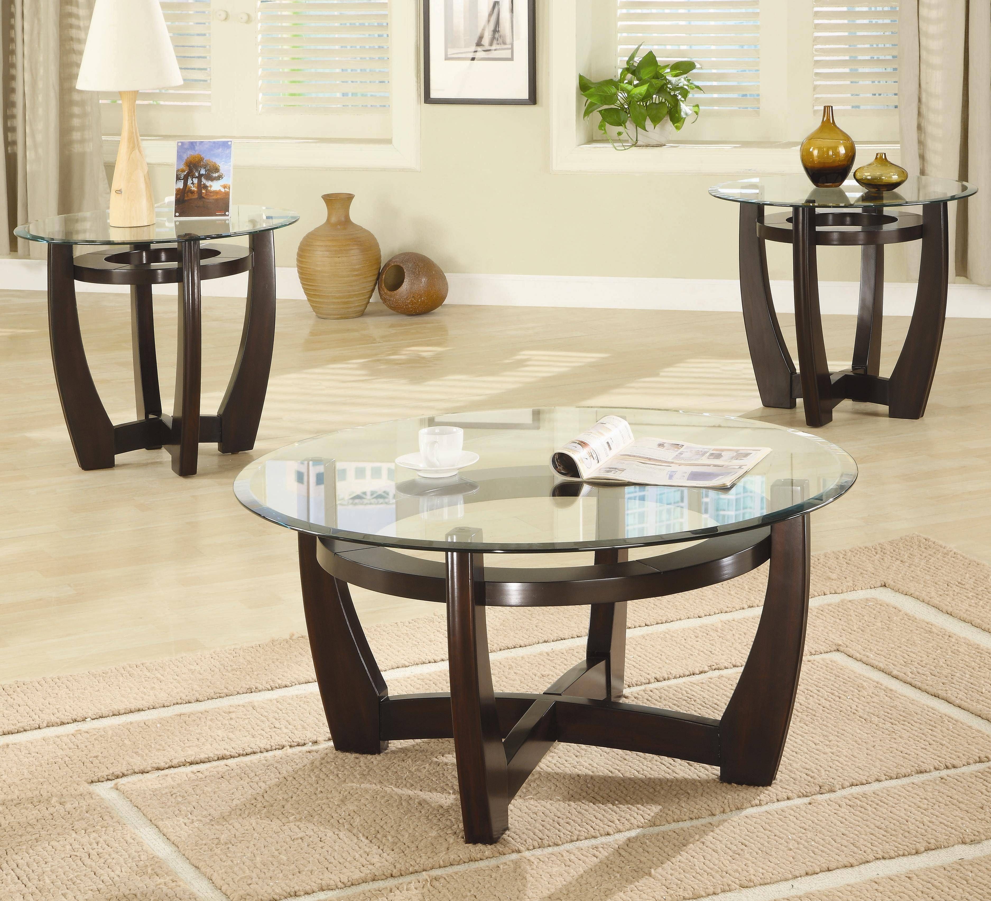 Coaster Occasional Table Sets Modern Coffee Table And End Table Within Coffee Table With Chairs (Photo 11 of 30)