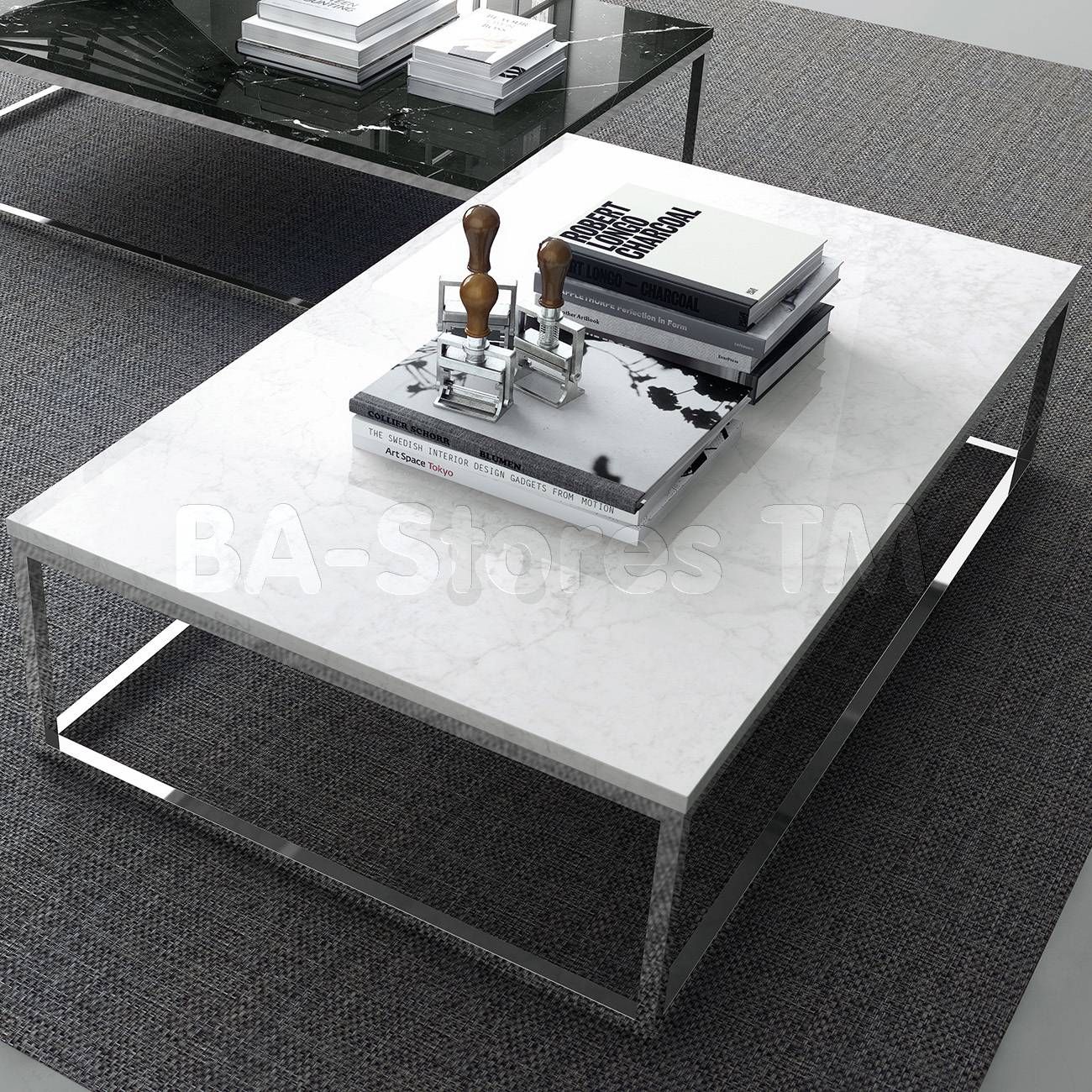 Coffee, Side & End Tables: Prairie Coffee Table | White Marble Top In Coffee Tables With Chrome Legs (Photo 28 of 30)
