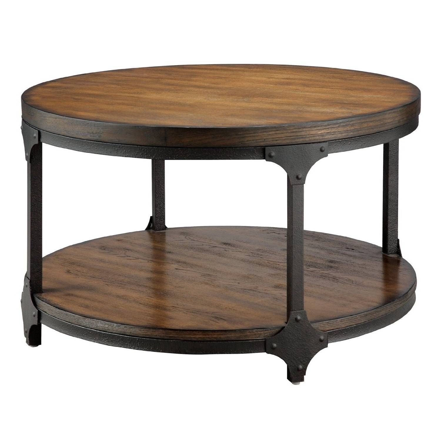 Coffee Table: Amazing Metal Round Coffee Table Design Ideas Rustic Throughout Small Wood Coffee Tables (View 14 of 30)