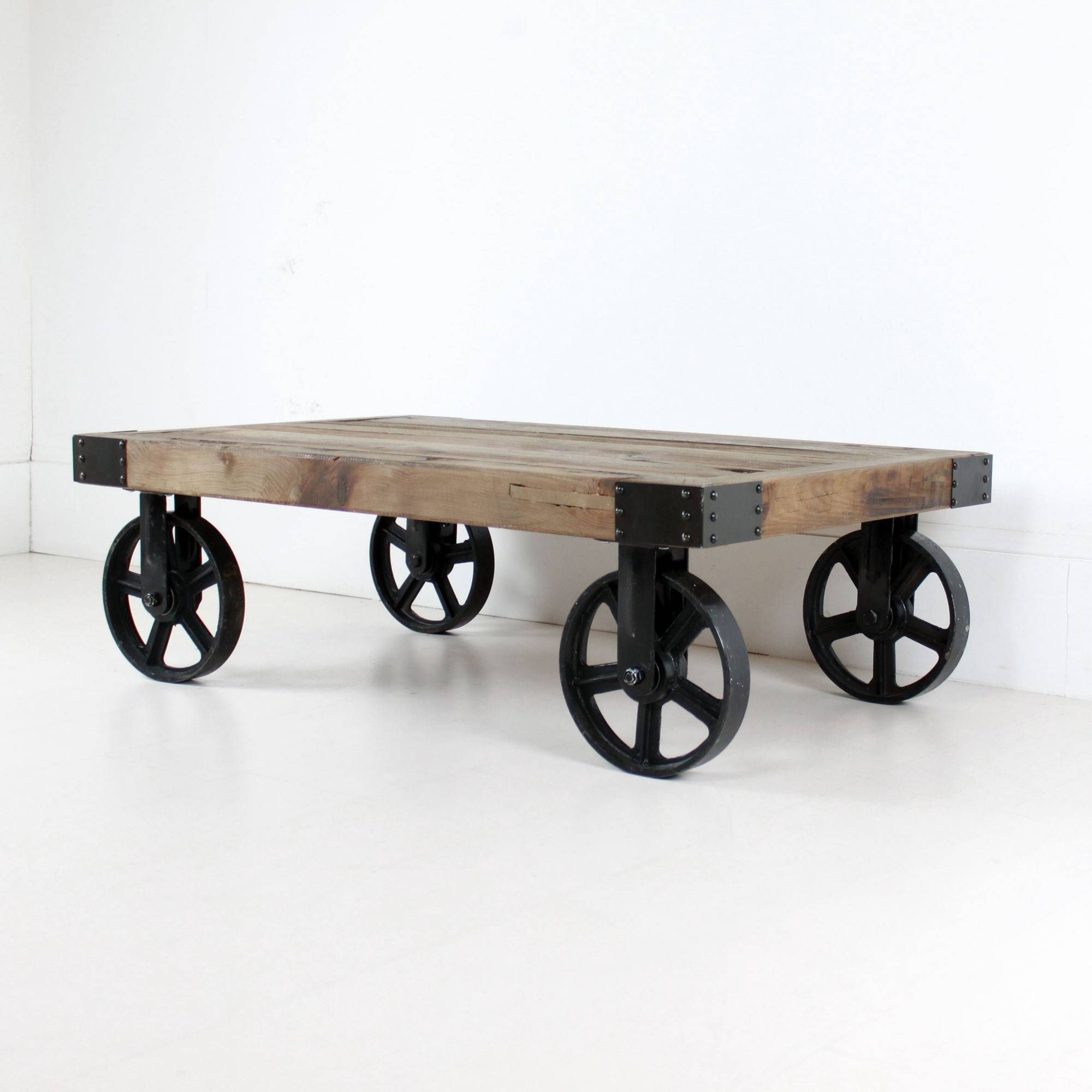 Coffee Table: Amusing Industrial Coffee Table With Wheels Designs In Low Industrial Coffee Tables (Photo 29 of 30)