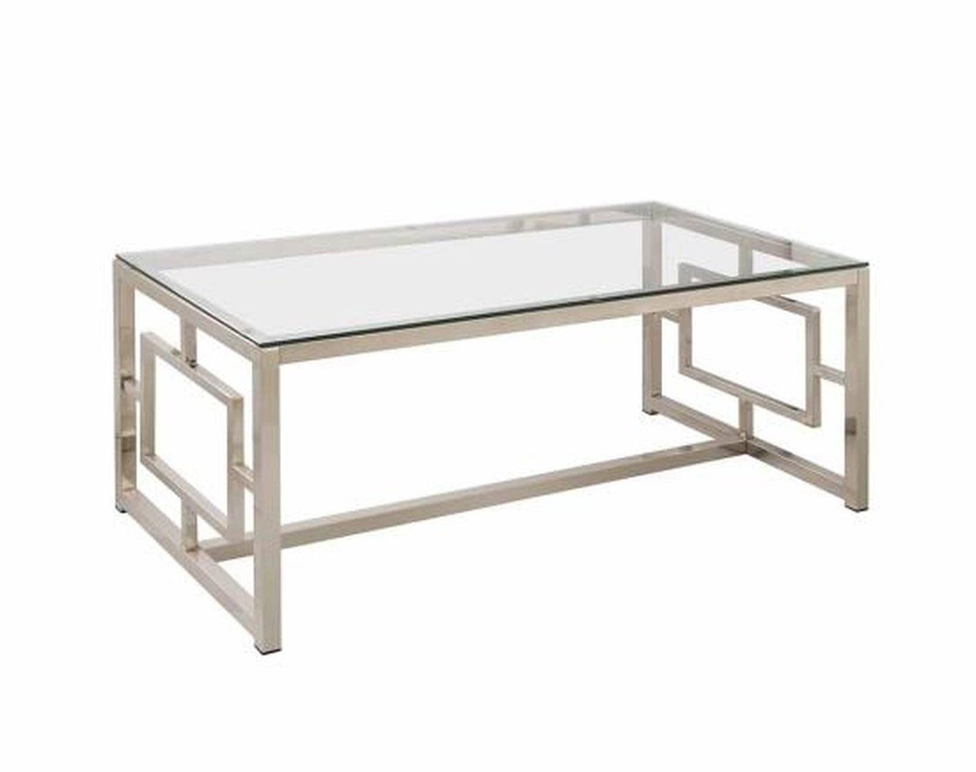 Coffee Table: Astounding Silver And Glass Coffee Table Ideas Pertaining To Glass Metal Coffee Tables (View 19 of 30)