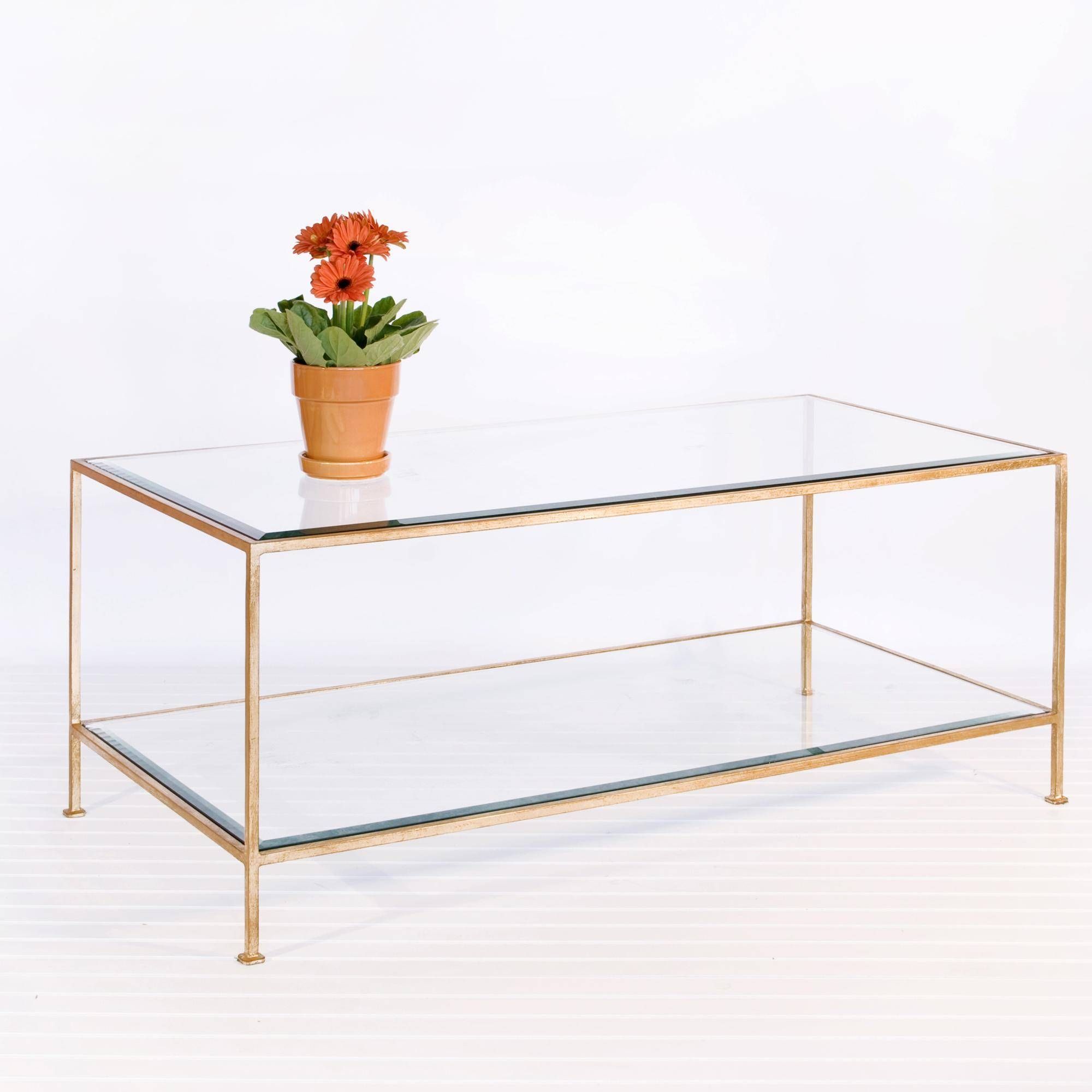 Coffee Table: Enchanting Gold Glass Coffee Table Design Ideas Intended For Metal And Glass Coffee Tables (View 17 of 30)