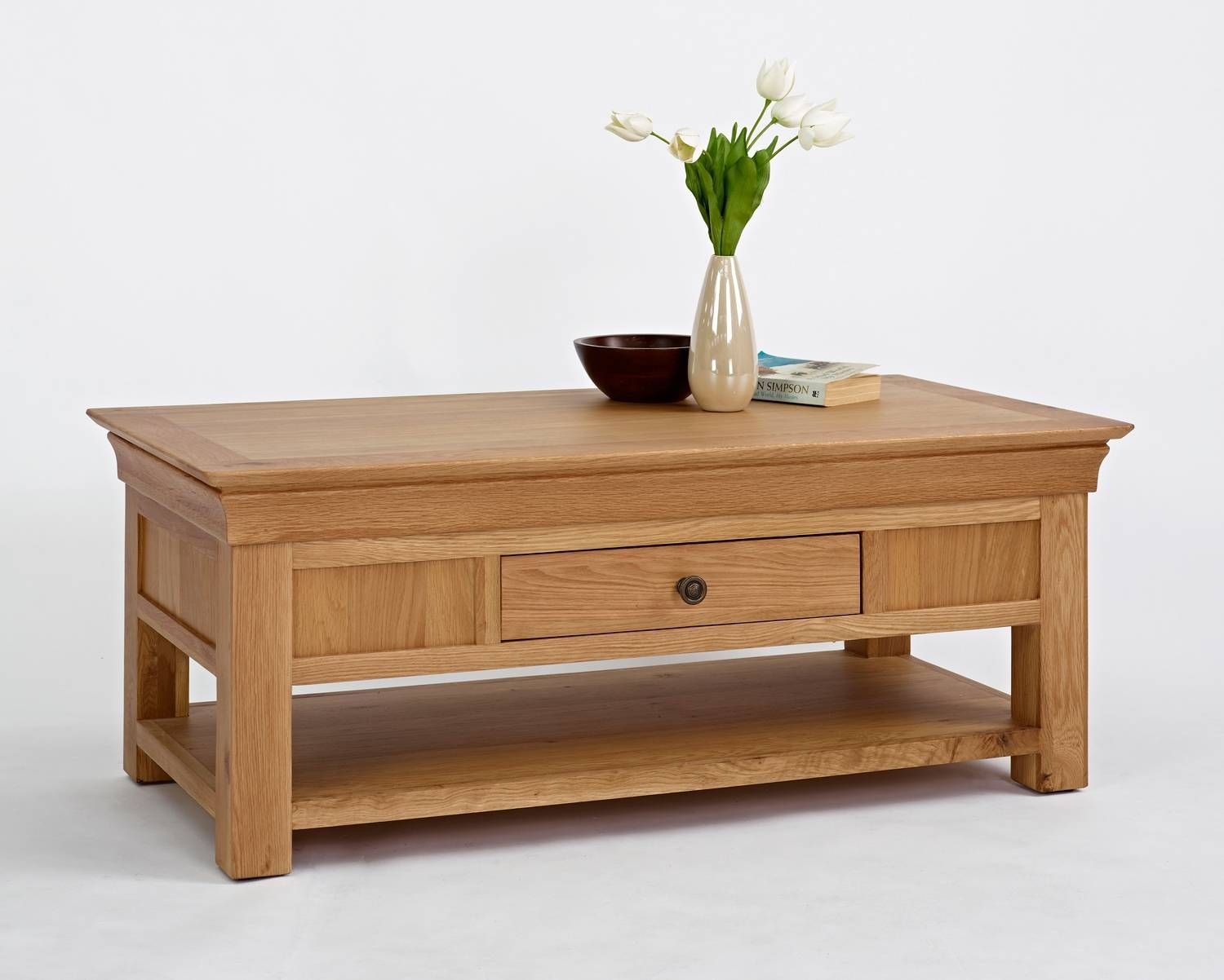 Coffee Table, Endearing Table Also Perfect Designing Home Throughout Light Oak Coffee Tables With Drawers (View 6 of 30)