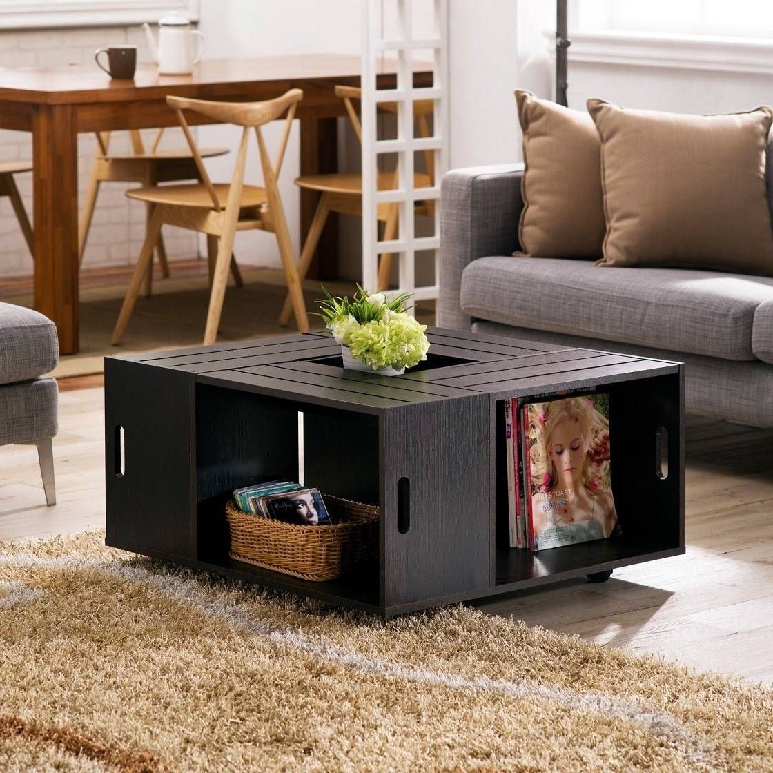 Coffee Table: Small Coffee Table With Storage Ideas Modern Coffee Regarding Square Wood Coffee Tables With Storage (View 26 of 30)