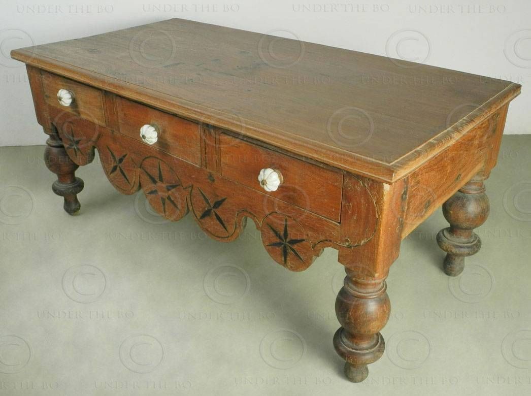 Colonial Coffee Table I5 98. Dutch Colonial, Cochin. India (View 17 of 30)