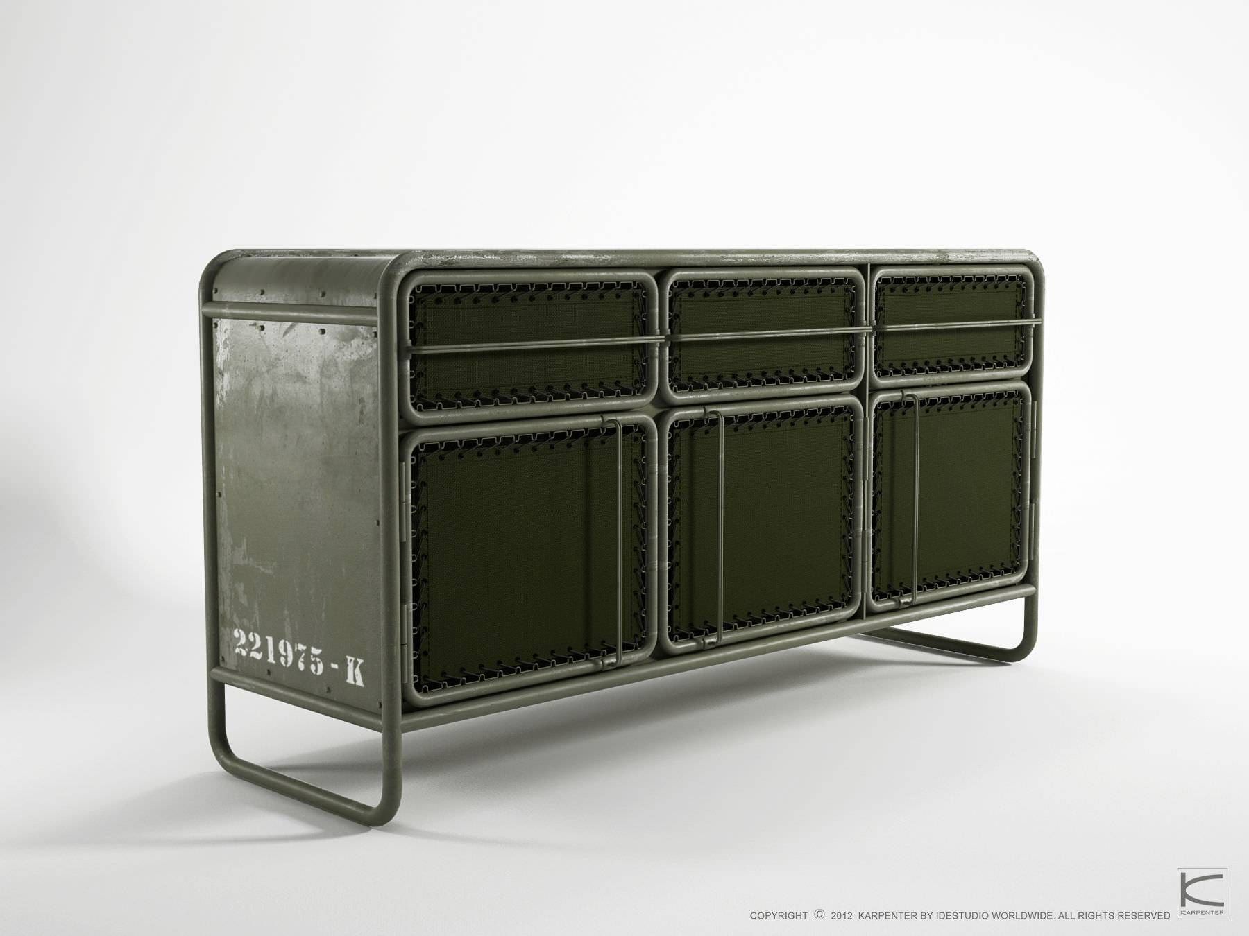 Contemporary Sideboard / Metal / Recycled – Ds07 – Karpenter For Metal Sideboards (View 9 of 30)