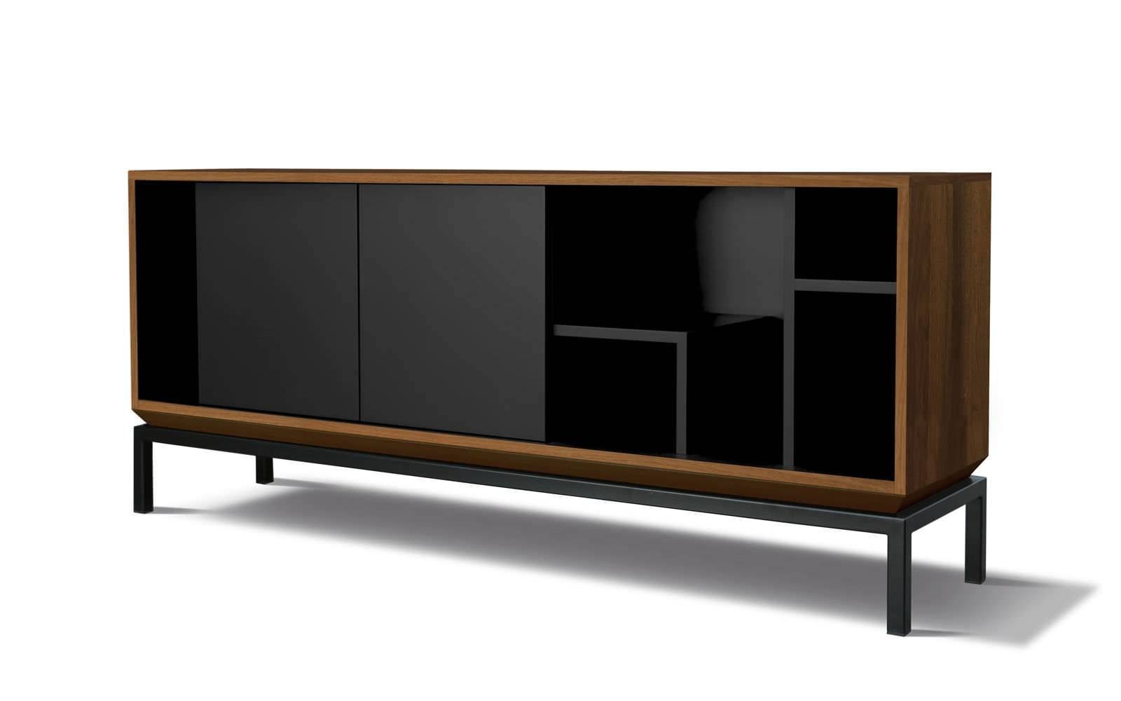 Contemporary Sideboard / Oak / Walnut / Lacquered Mdf – My City With Black And Walnut Sideboards (Photo 12 of 30)