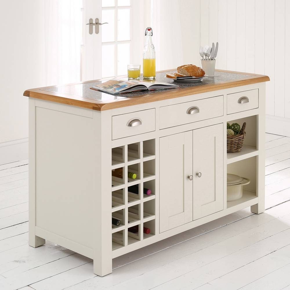 Cotswold Cream Painted Kitchen Island And Granite Top Regarding Cream Kitchen Sideboards (Photo 1 of 30)