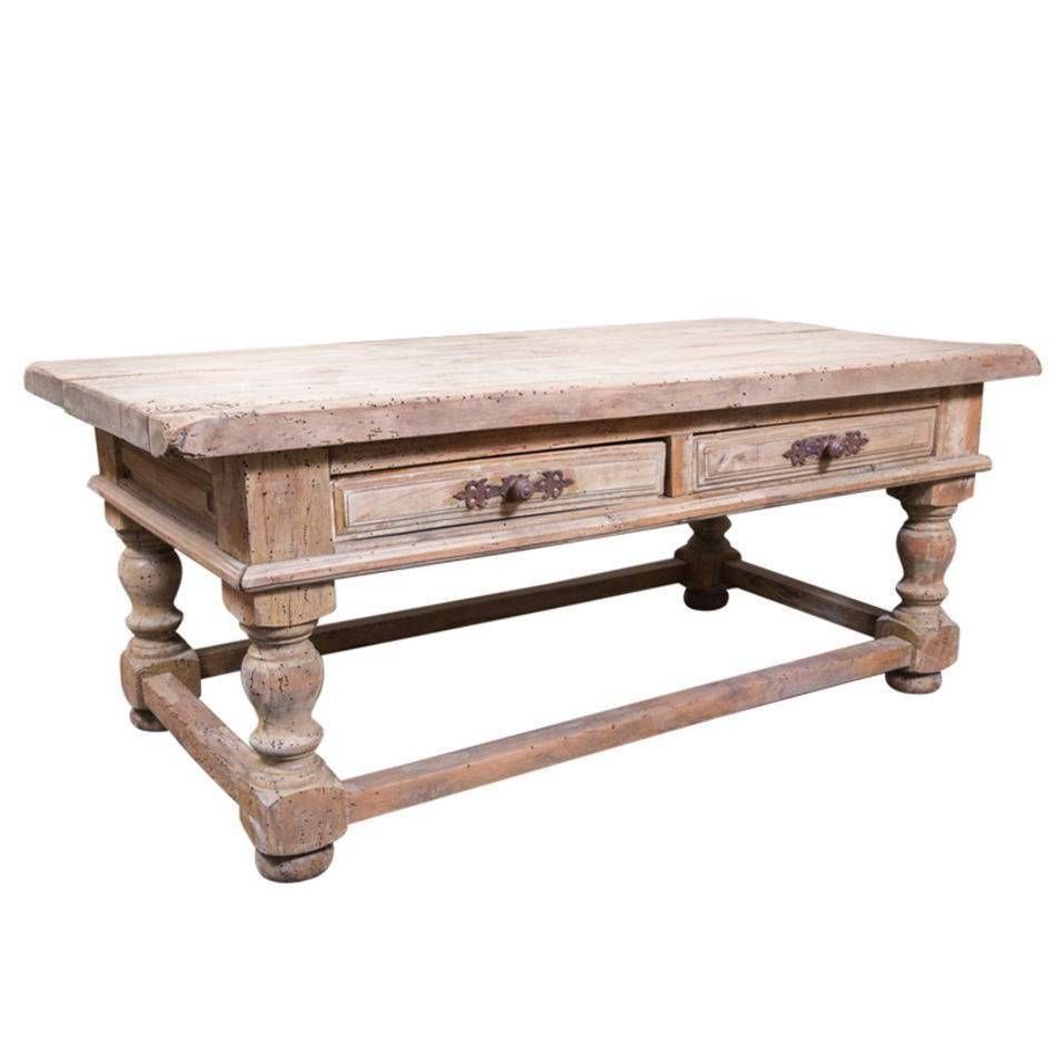 Country French Bleached Wood Coffee Table At 1stdibs Pertaining To French Country Coffee Tables (View 18 of 30)