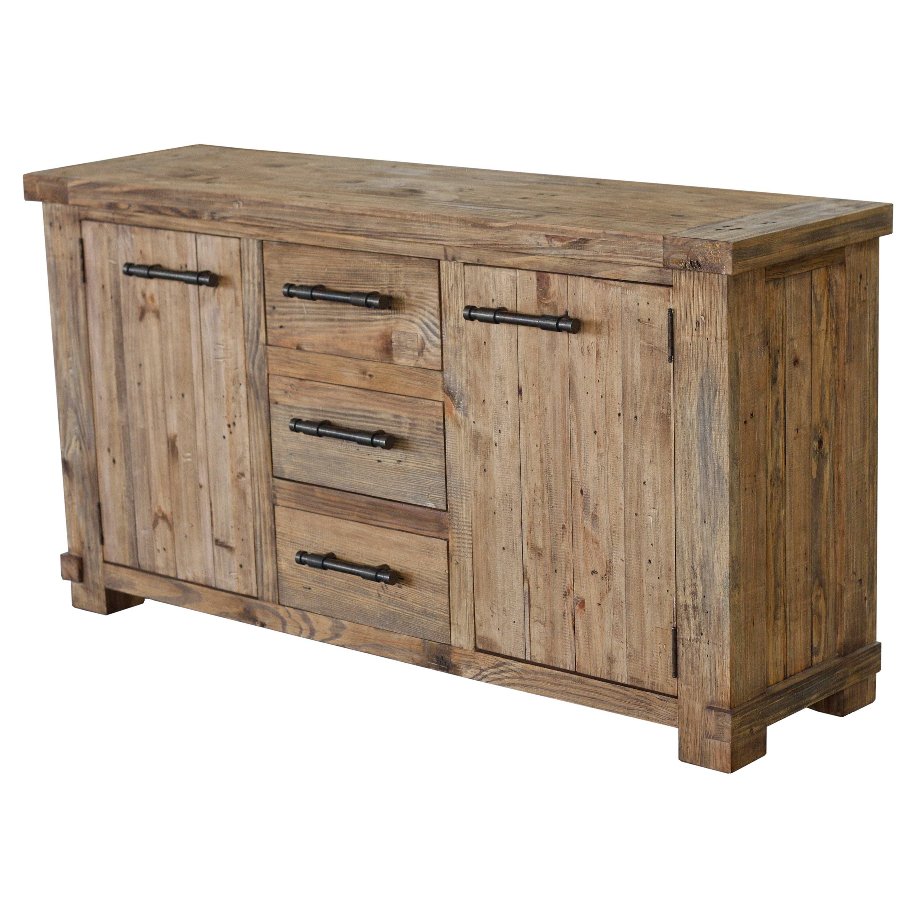 Country Large Buffet Cabinet – Weathered Pine | Hayneedle Within Country Sideboards (Photo 25 of 30)