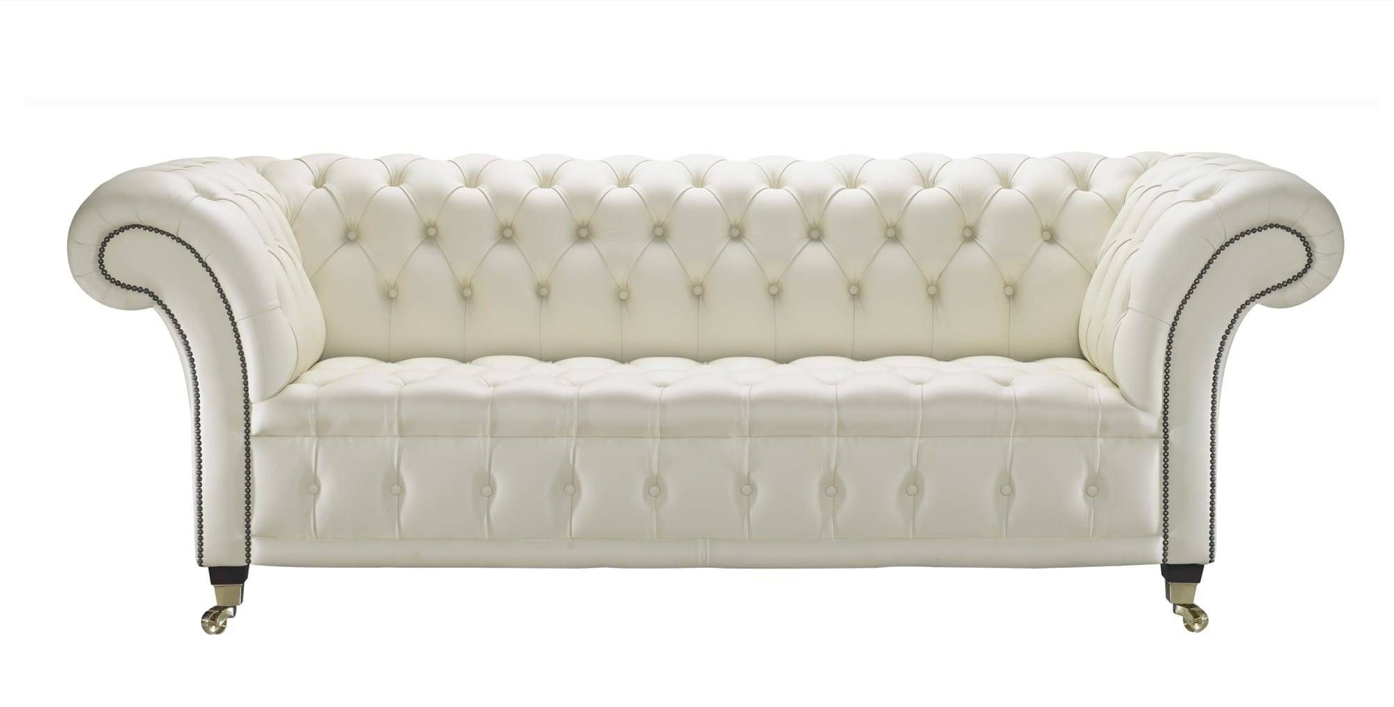 Cream Leather Chesterfield Sofa, Handcrafted In The Uk In Leather Chesterfield Sofas (View 28 of 30)