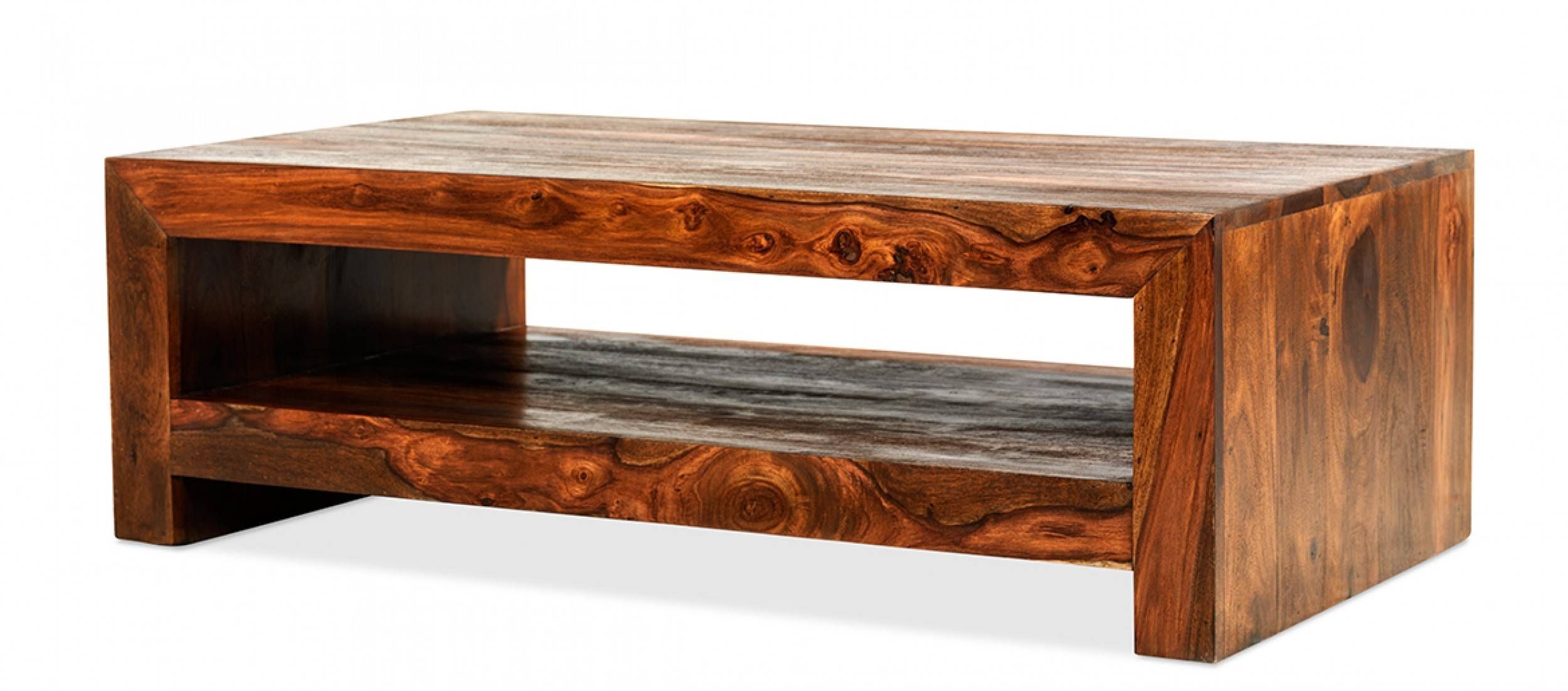 Cube Sheesham Contemporary Coffee Table | Quercus Living Intended For Sheesham Coffee Tables (View 1 of 30)