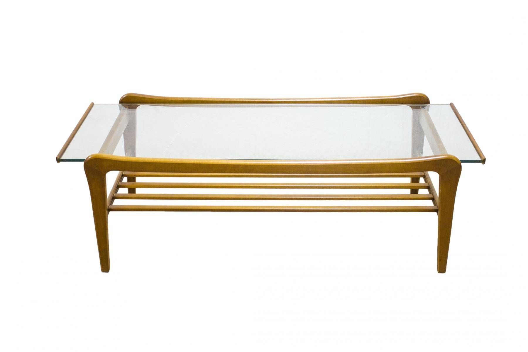 Danish Teak And Glass Coffee Table With Magazine Shelf For Sale At Throughout Retro Teak Glass Coffee Tables (View 28 of 30)