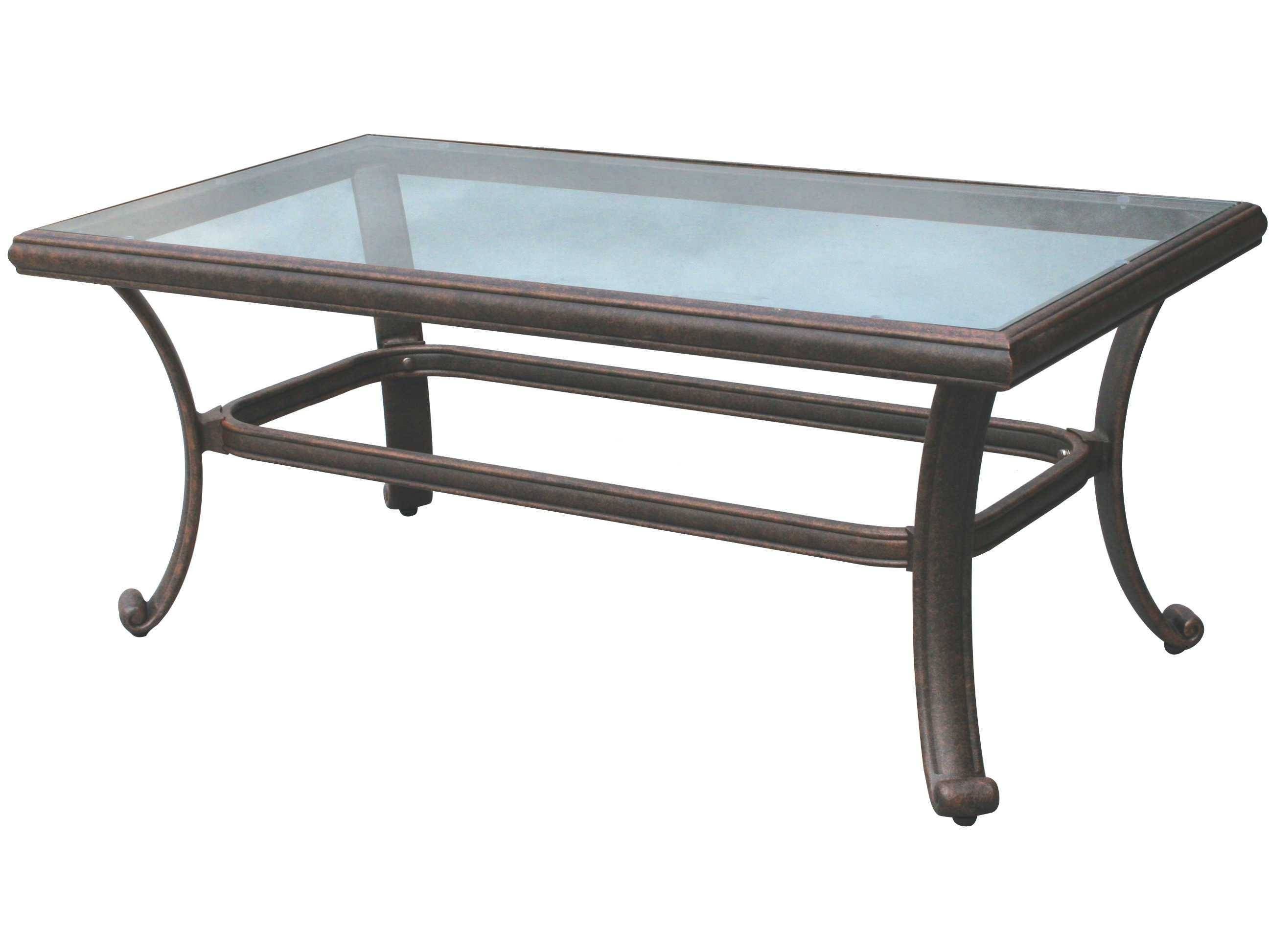 Darlee Outdoor Living Glass Top Cast Aluminum Antique Bronze 42 X For Bronze And Glass Coffee Tables (Photo 8 of 30)