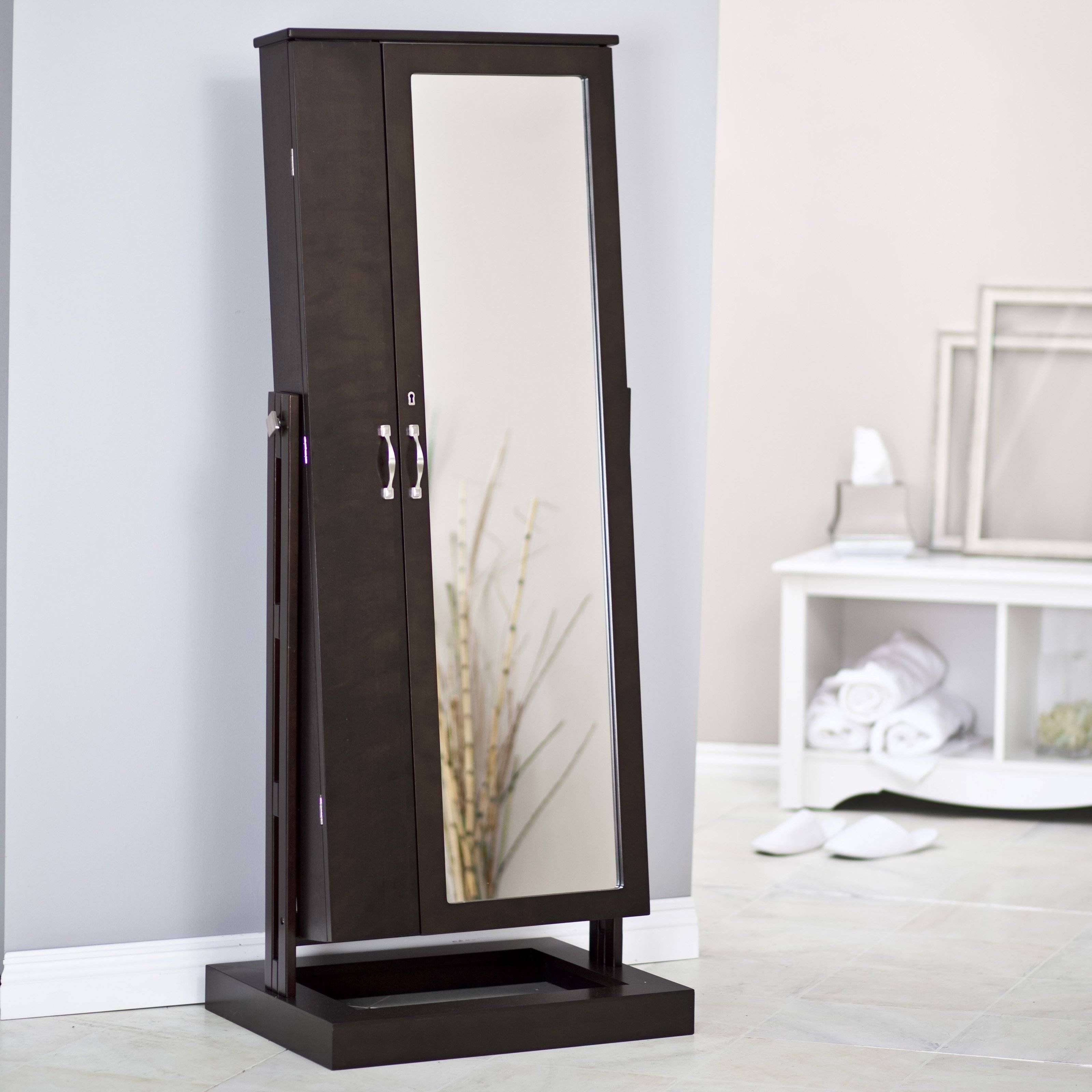 Decor: Modern Armoire With Mirror For Elegant Home Furniture Ideas Pertaining To Free Standing Mirrors With Drawer (View 13 of 25)
