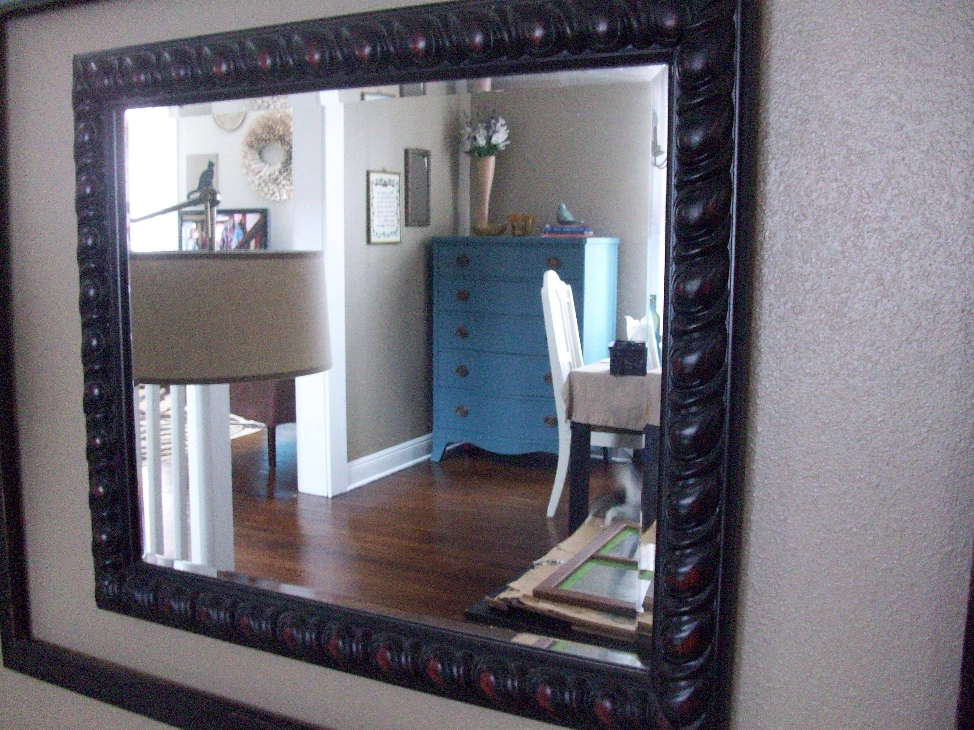 Decorating & Accessories: Great Black Wooden Craftsman Rectangular Throughout Grey Vintage Mirrors (View 18 of 25)