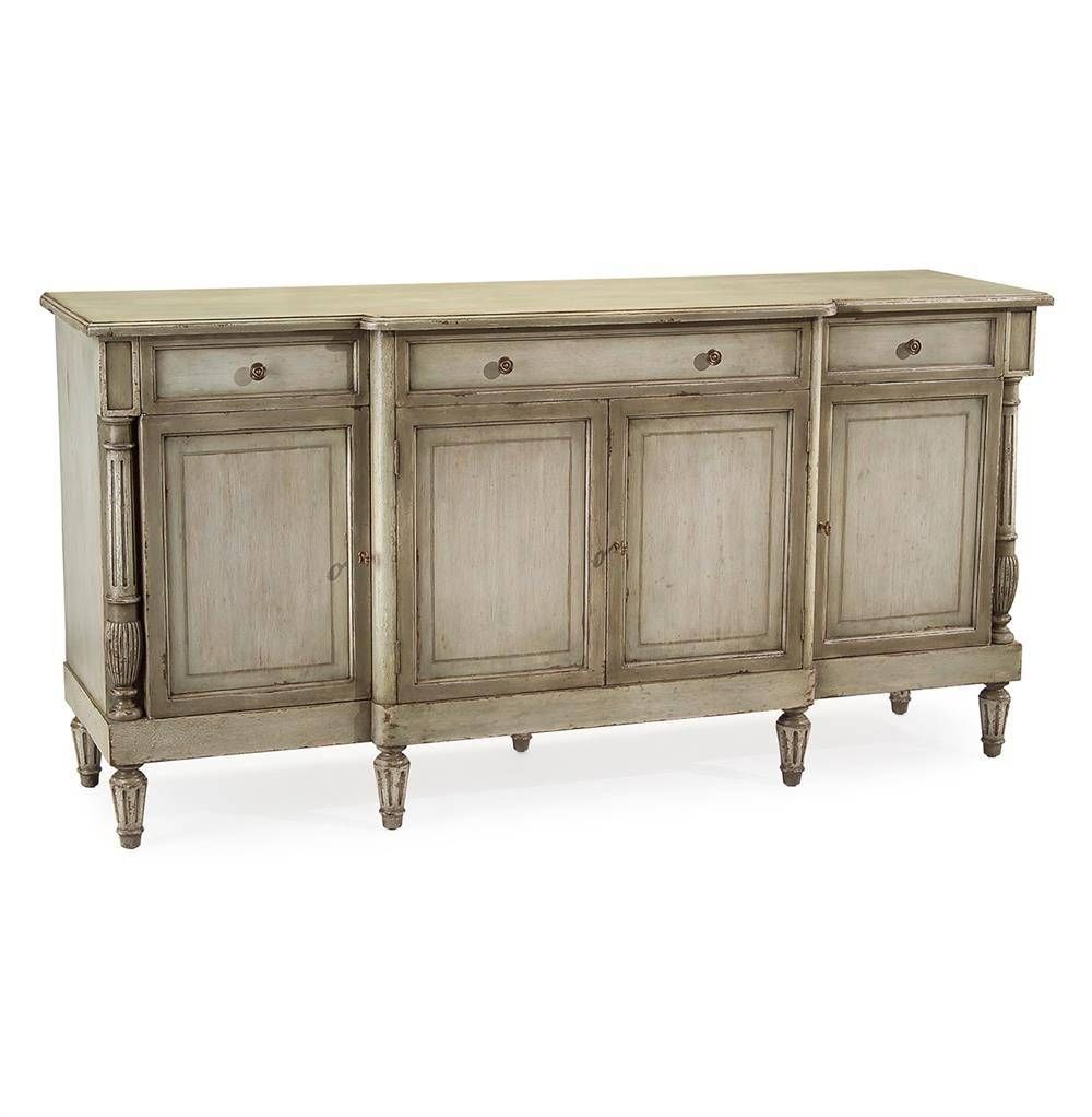 Delphine French Country Two Tone Antique Taupe Grey Sideboard With French Country Sideboards (View 8 of 30)