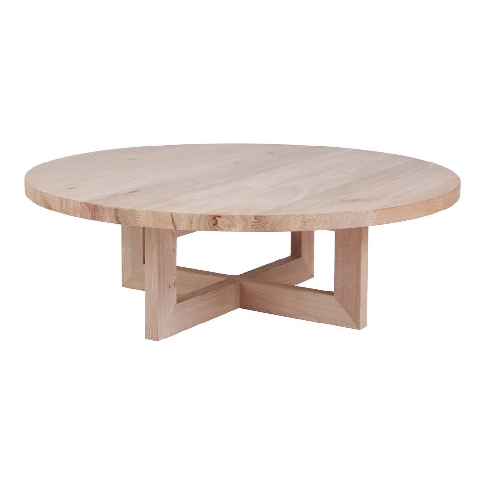 Designer Bondi Round Oak Coffee Table – Solid Timber Accent Tables Throughout Round Oak Coffee Tables (Photo 1 of 30)