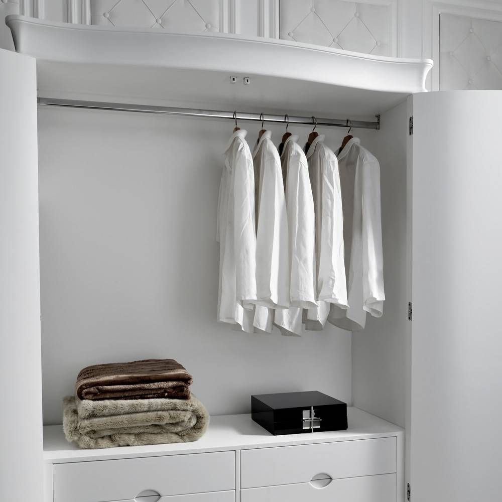Designer Italian Large White Leather 2 Door Wardrobe | Juliettes With Large White Wardrobes (Photo 12 of 15)