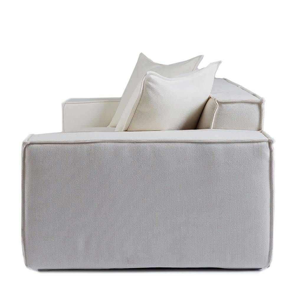 Designer Scandinavian Mila White Fabric Sofa – 2 4 Seater Lounge Throughout White Fabric Sofas (View 29 of 30)