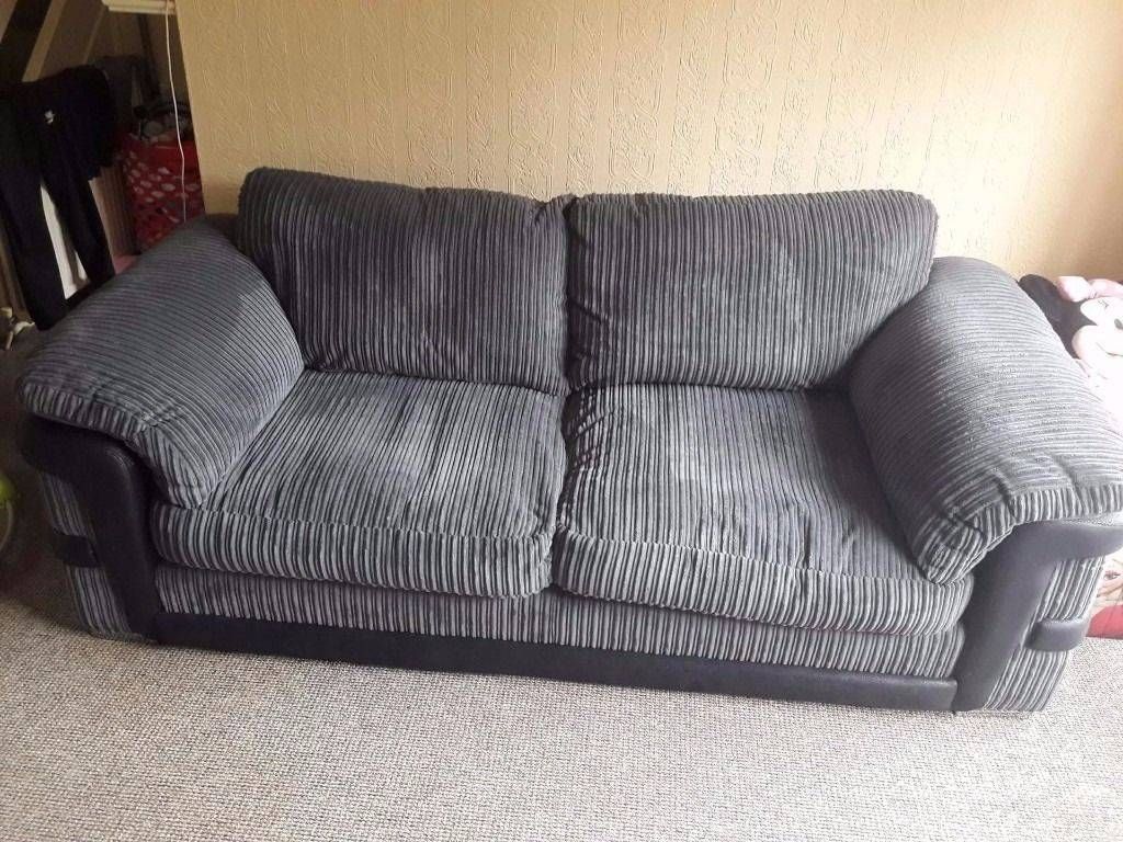 Dfs 3 Seater Sofa With Matching Cuddle Chair Grey And Black | In For 3 Seater Sofa And Cuddle Chairs (View 30 of 30)