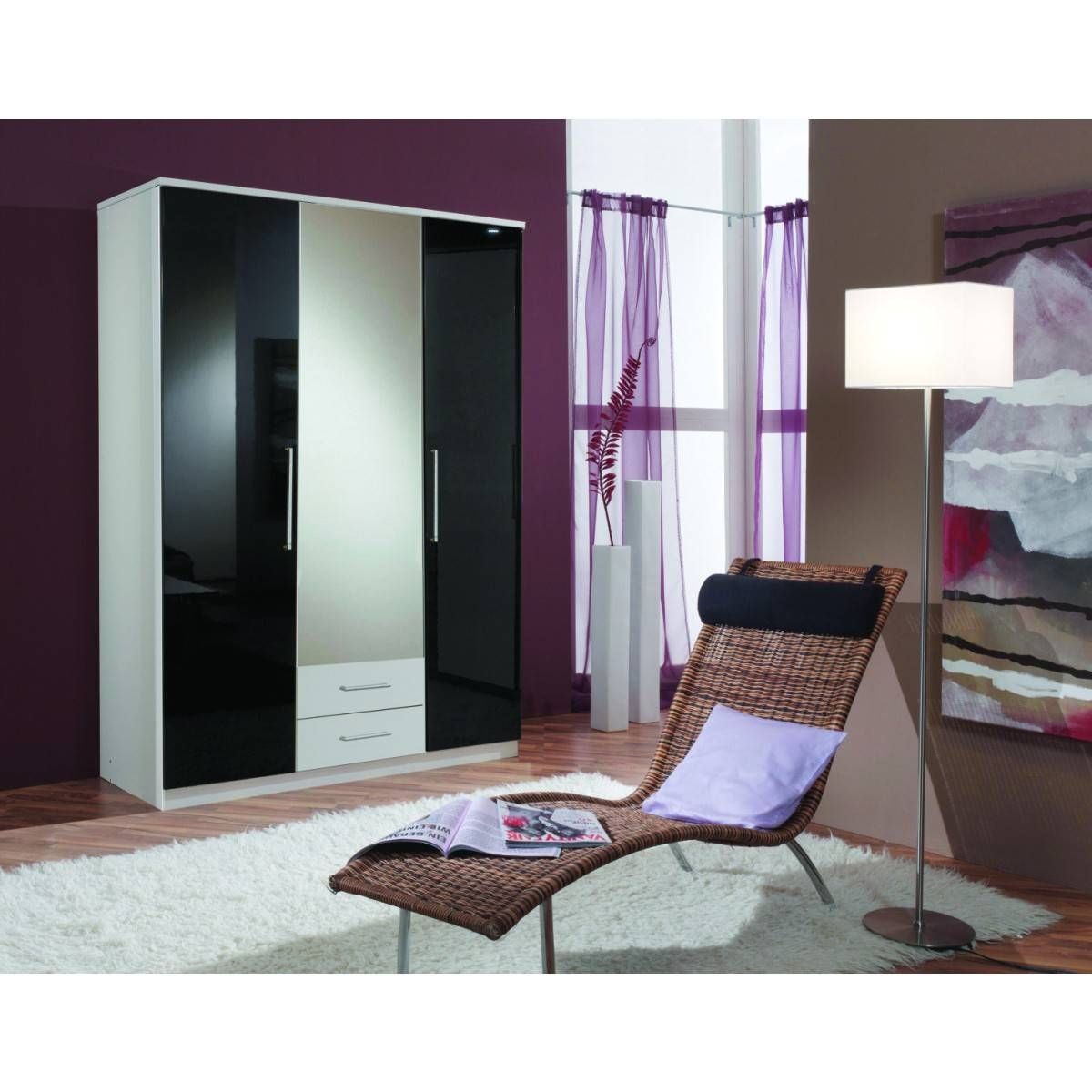Discount Furniture 4 U Throughout Black Gloss Wardrobes 