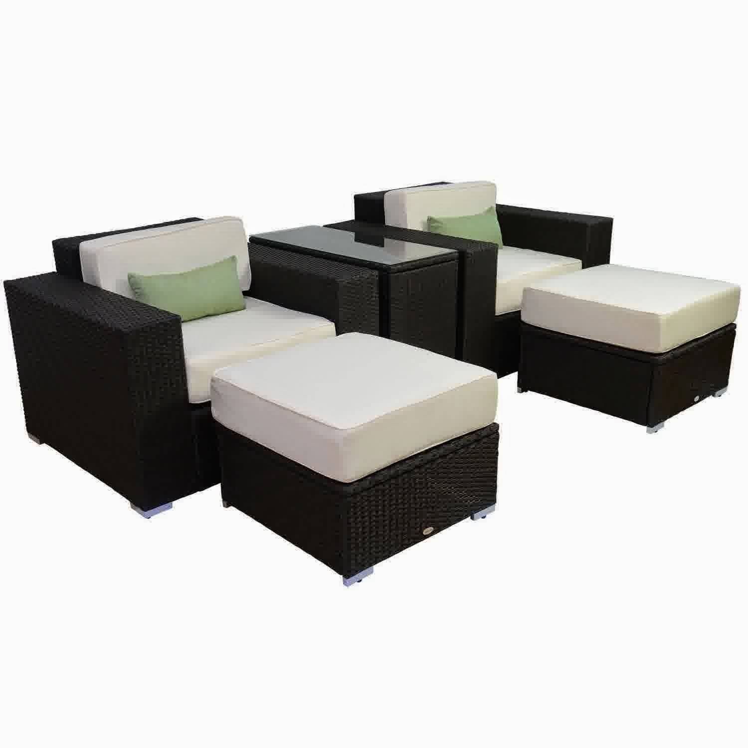 Discount Until 60% Outsunny 5pc Outdoor Pe Rattan Wicker Lounge Throughout Modern Rattan Sofas (View 13 of 30)