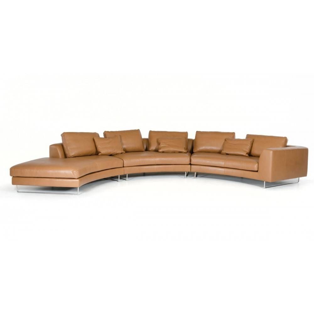 Divani Casa Tulip Modern Camel Leather Sectional Sofa, Vig For Camel Sectional Sofa (Photo 27 of 30)
