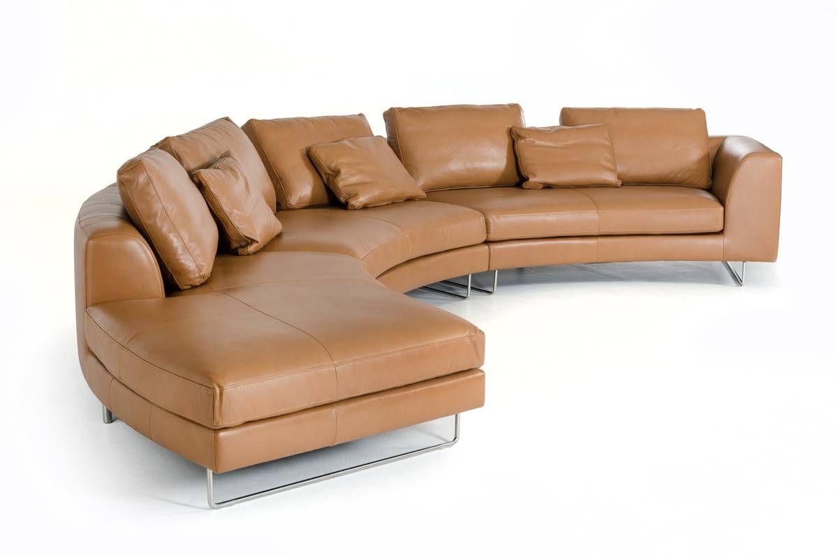 Divani Casa Tulip Modern Camel Leather Sectional Sofa, Vig For Camel Sectional Sofa (View 3 of 30)