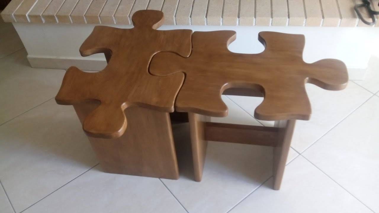 Diy Puzzle Coffee Table Or Stool How To Simply Make It  – Youtube Inside Puzzle Coffee Tables (View 1 of 30)