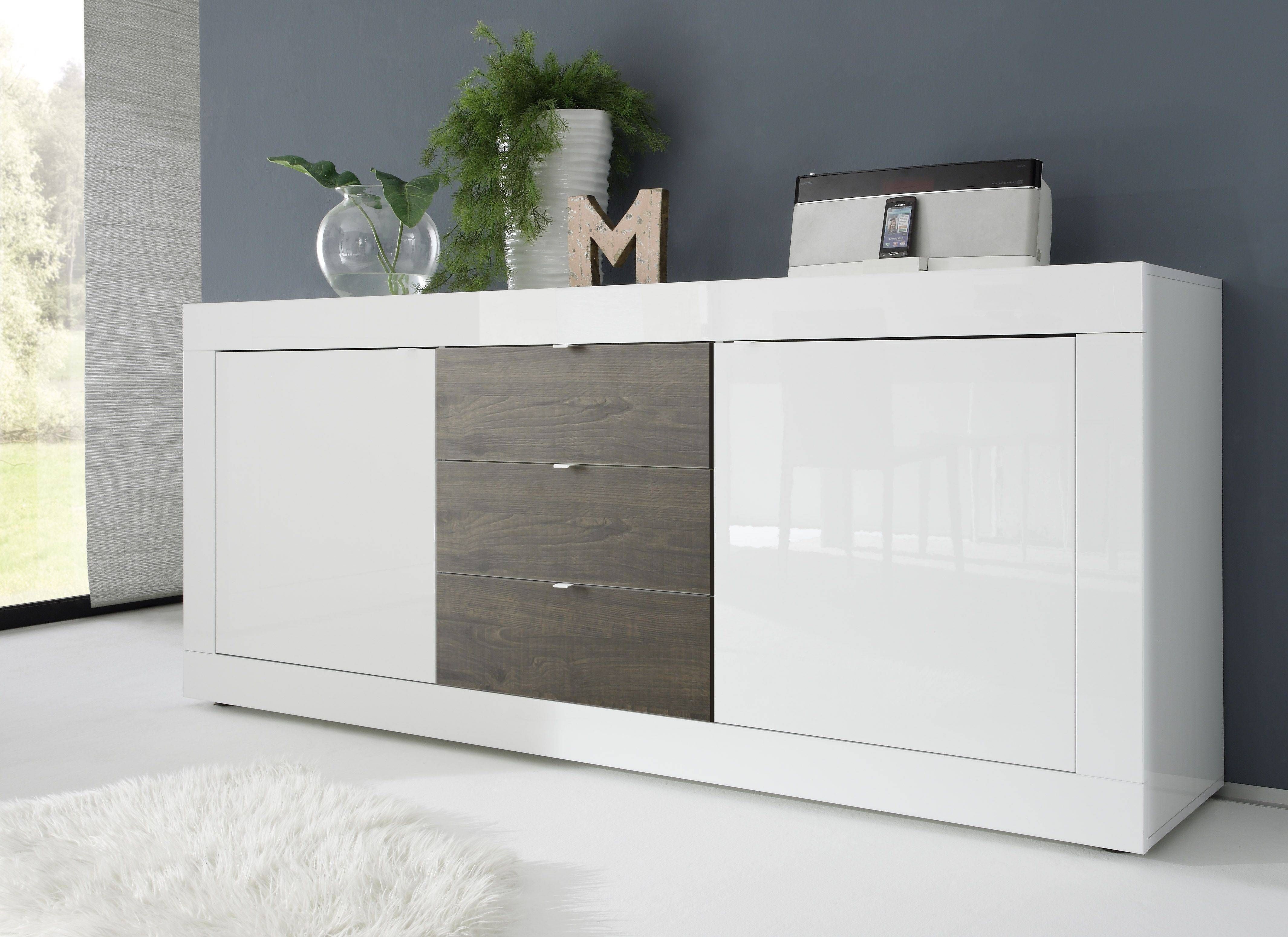 Dolcevita Three Door Sideboard In White Gloss – Sideboards – Sena With White Gloss Sideboards (Photo 2 of 30)