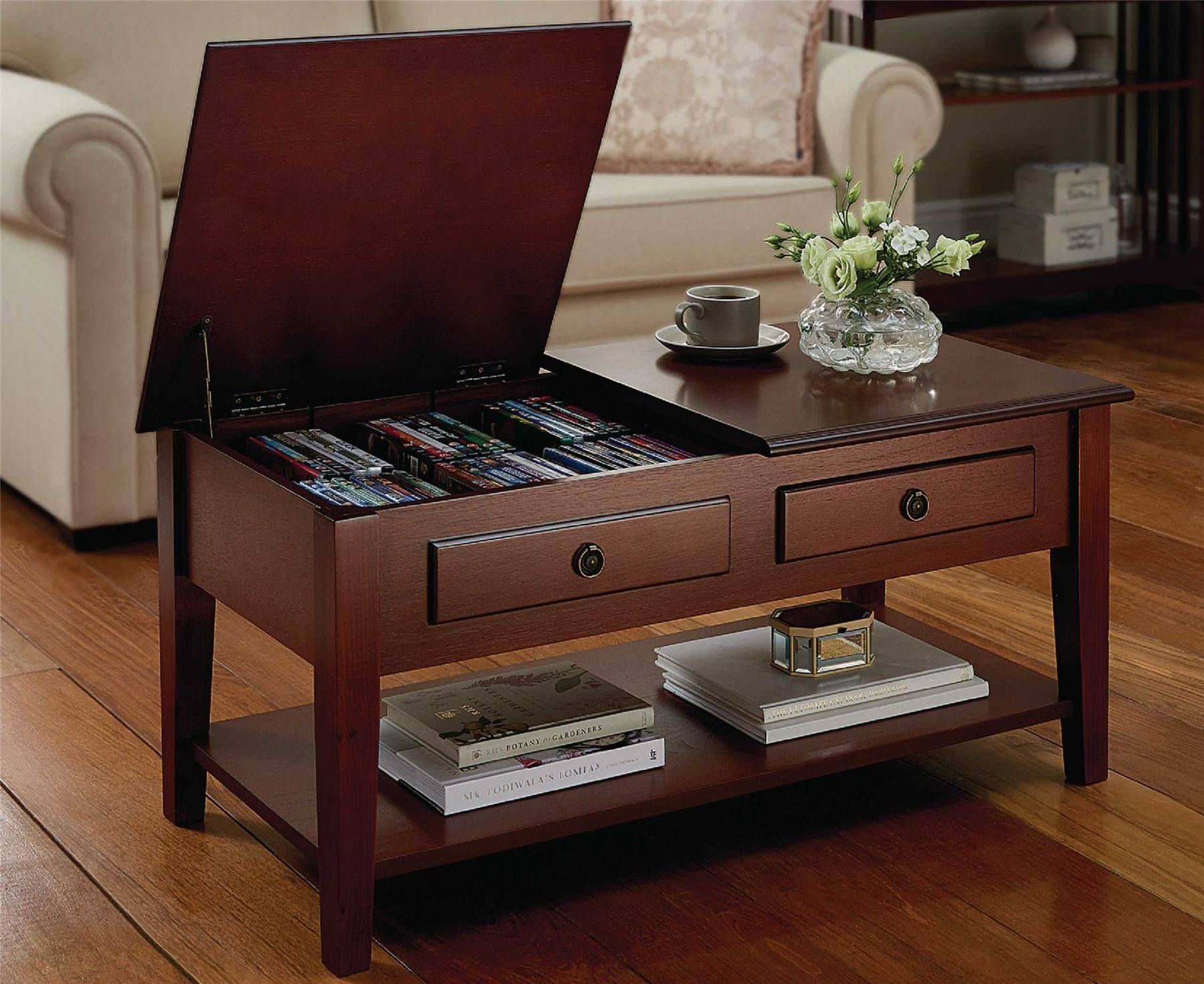 Dvd Storage Furniture Living Room – Carameloffers Within Cd Storage Coffee Tables To Copy At Home (View 2 of 30)