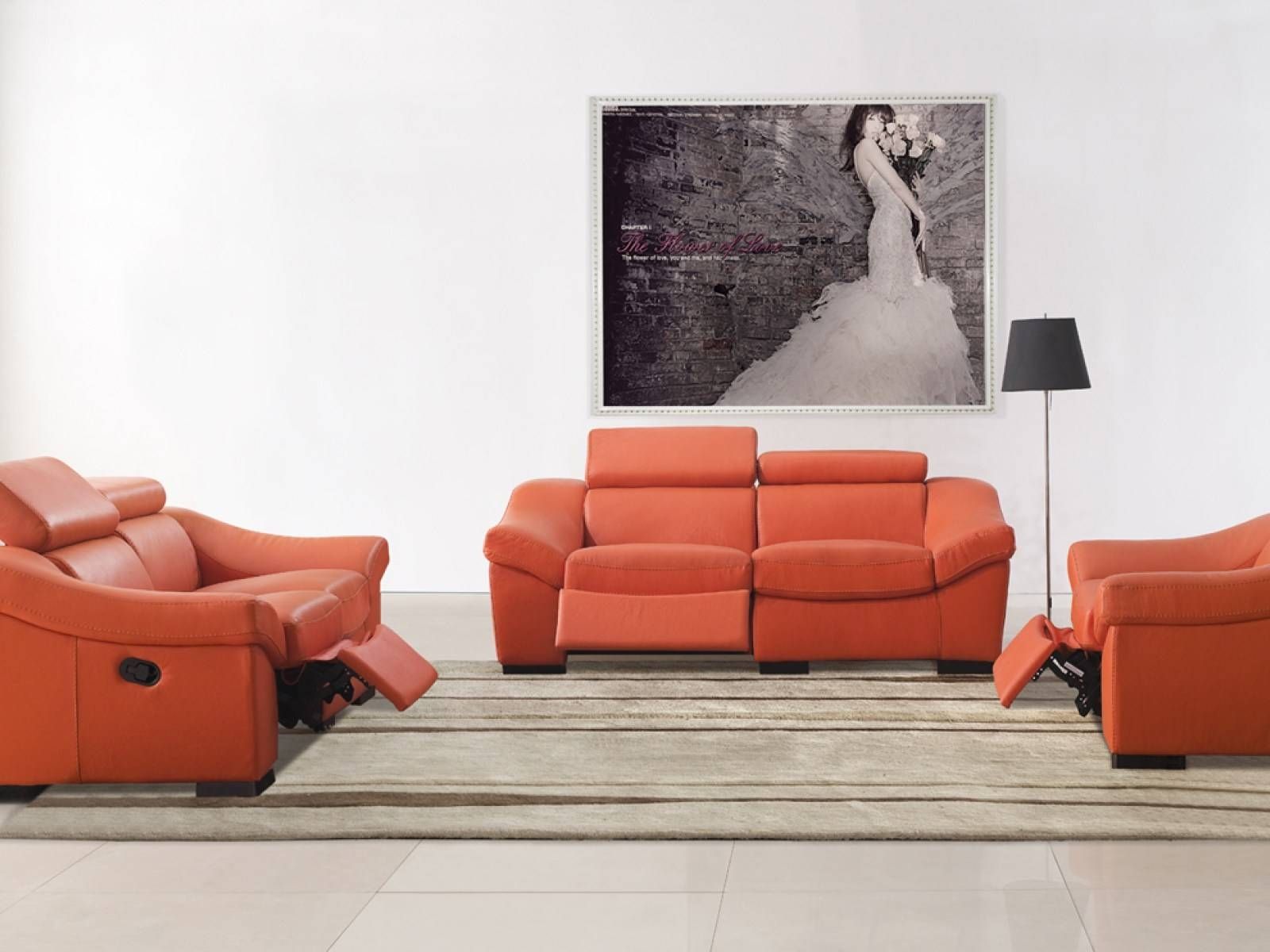 ☆▻ Sofa : 9 Pretty European Style Living Room Set In Orange For Living Room Sofas (View 16 of 30)