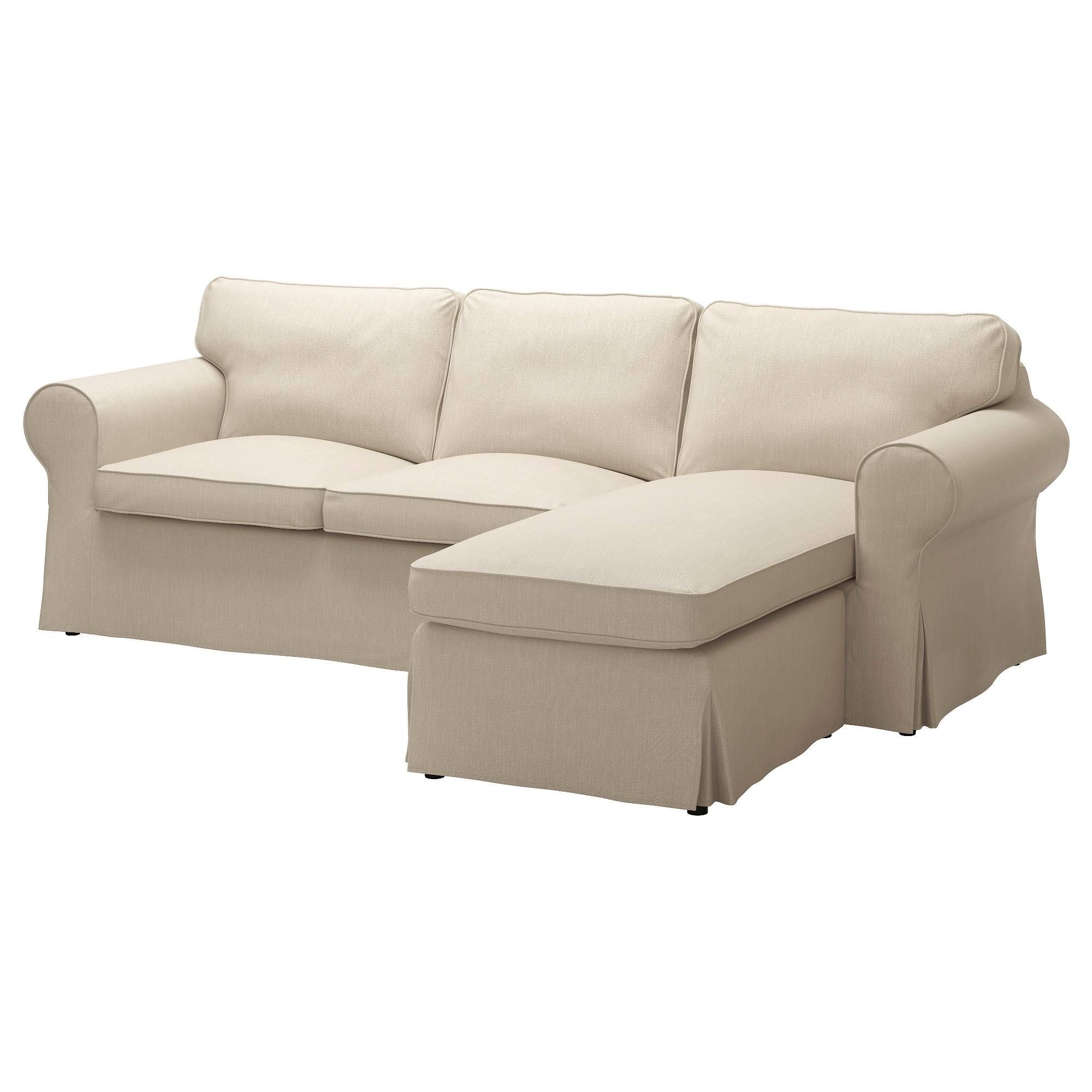Ektorp Two Seat Sofa And Chaise Longue Nordvalla Dark Beige – Ikea Intended For Ikea Two Seater Sofas (Photo 14 of 30)